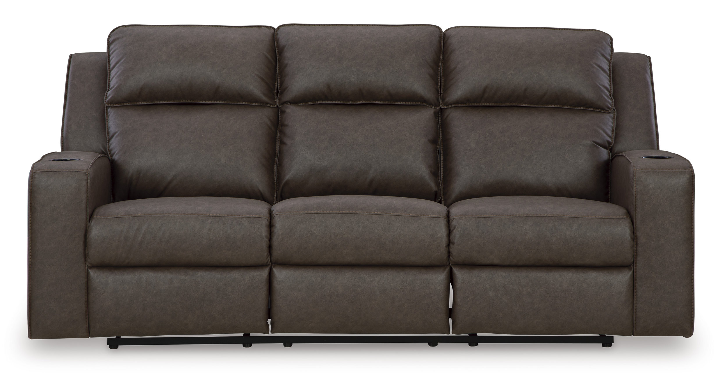 Lavenhorne Faux Leather Reclining Sofa w/Drop Down Table