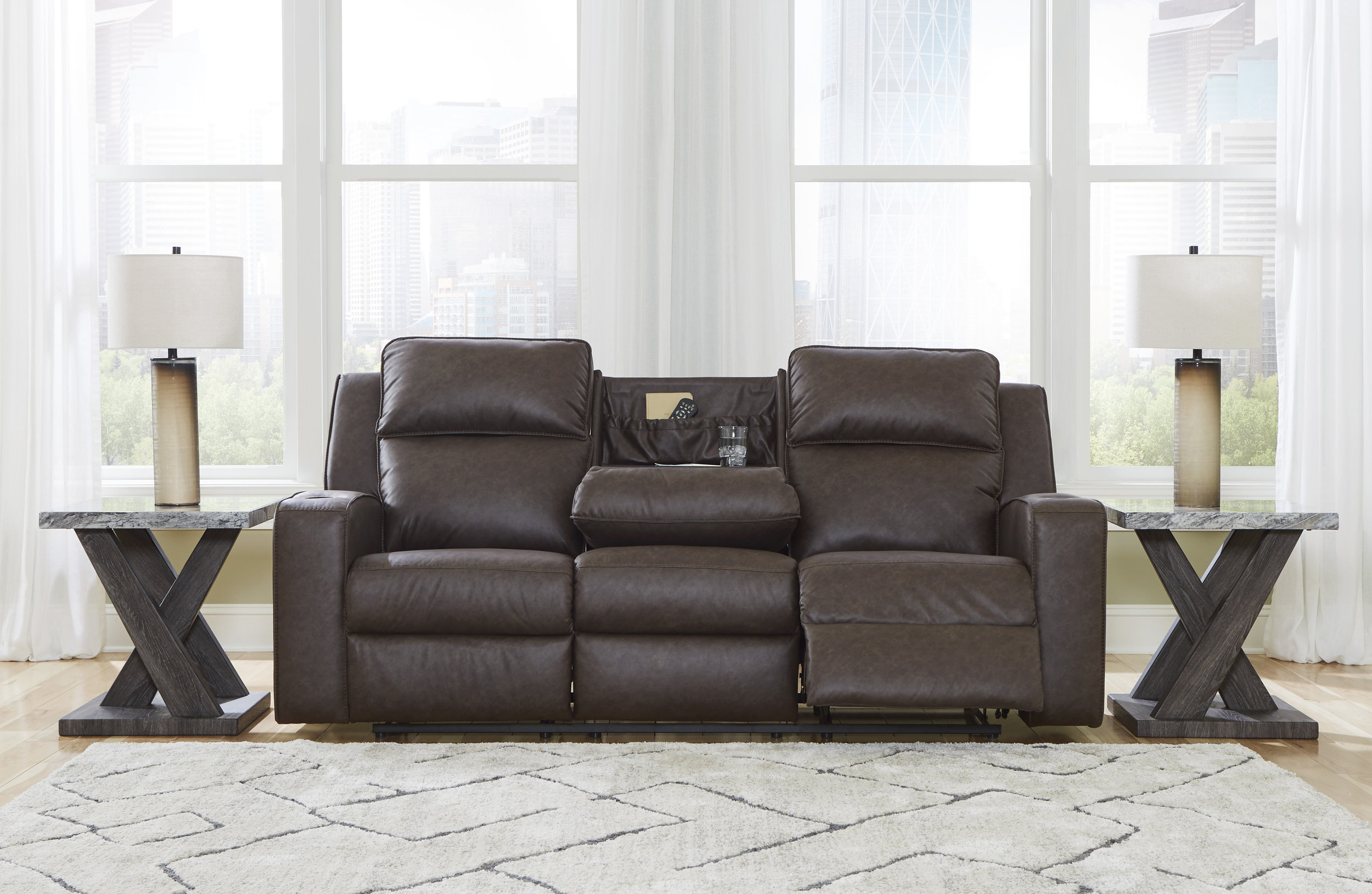 Lavenhorne Faux Leather Reclining Living Room Set