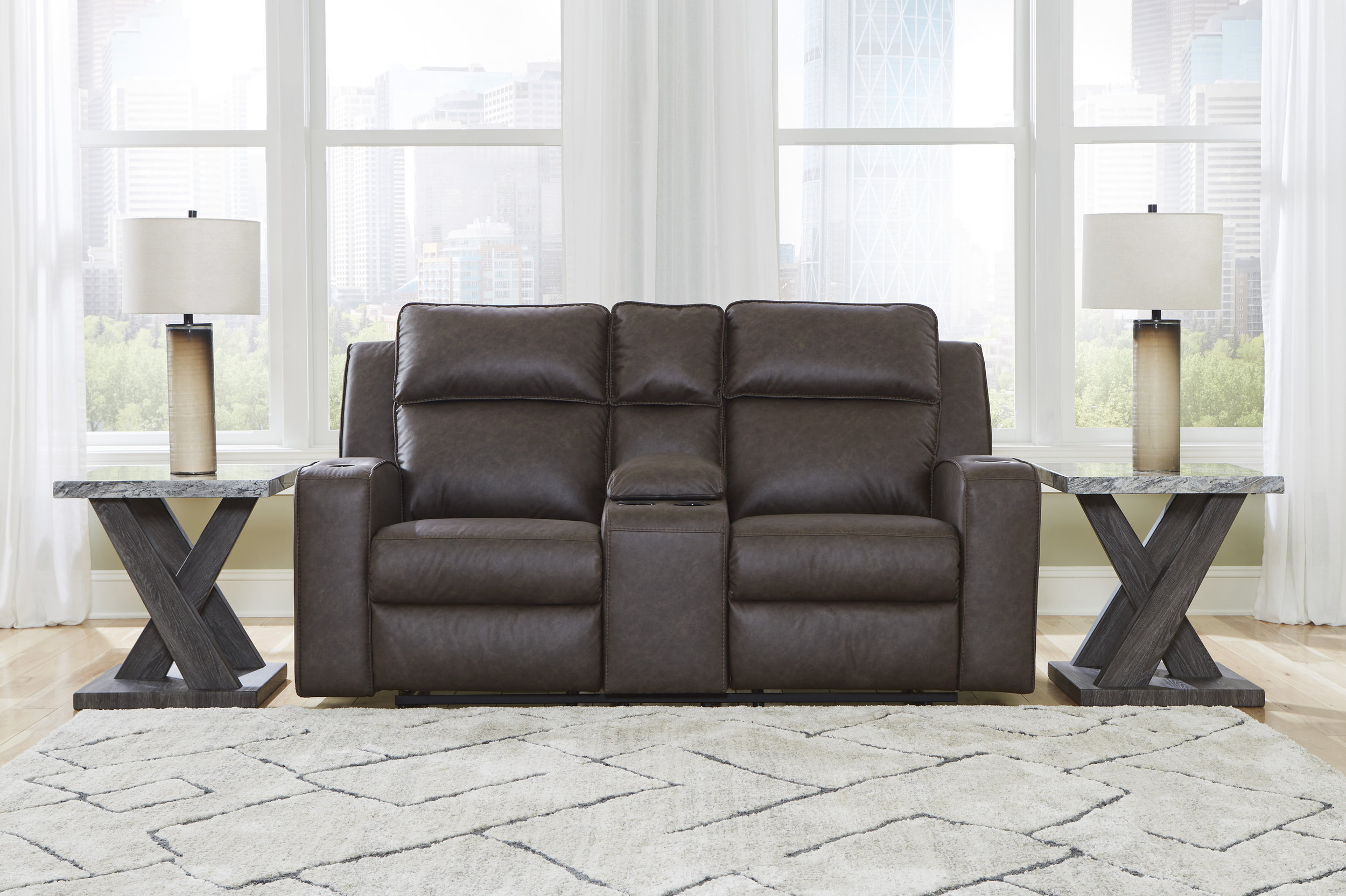 Lavenhorne Faux Leather Reclining Living Room Set