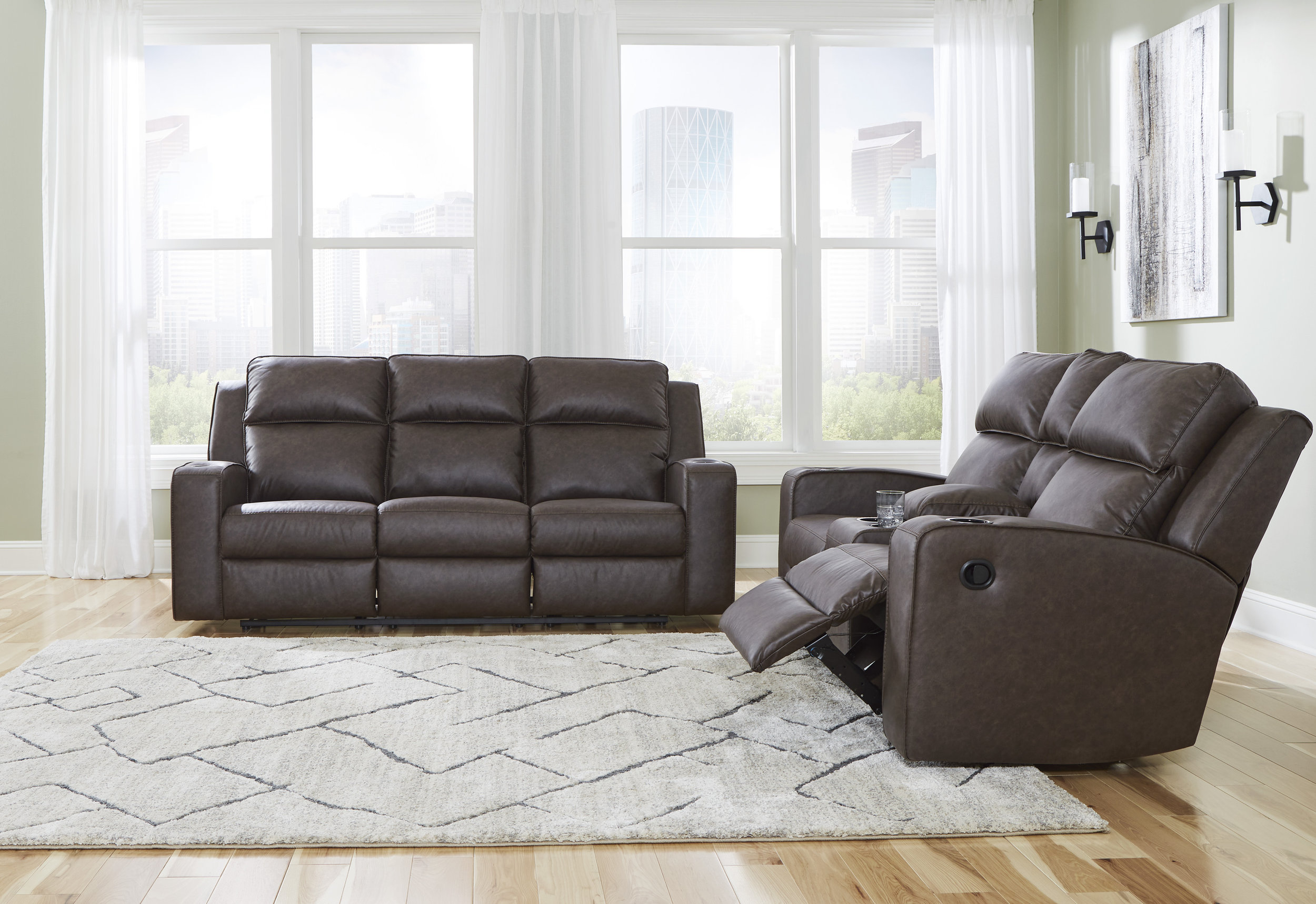 Lavenhorne Faux Leather Reclining Living Room Set