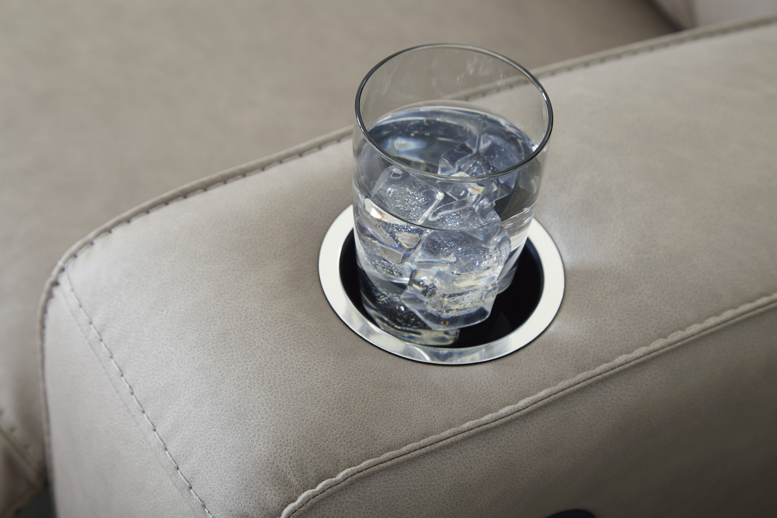 Lavenhorne Faux Leather Reclining Sofa w/Drop Down Table