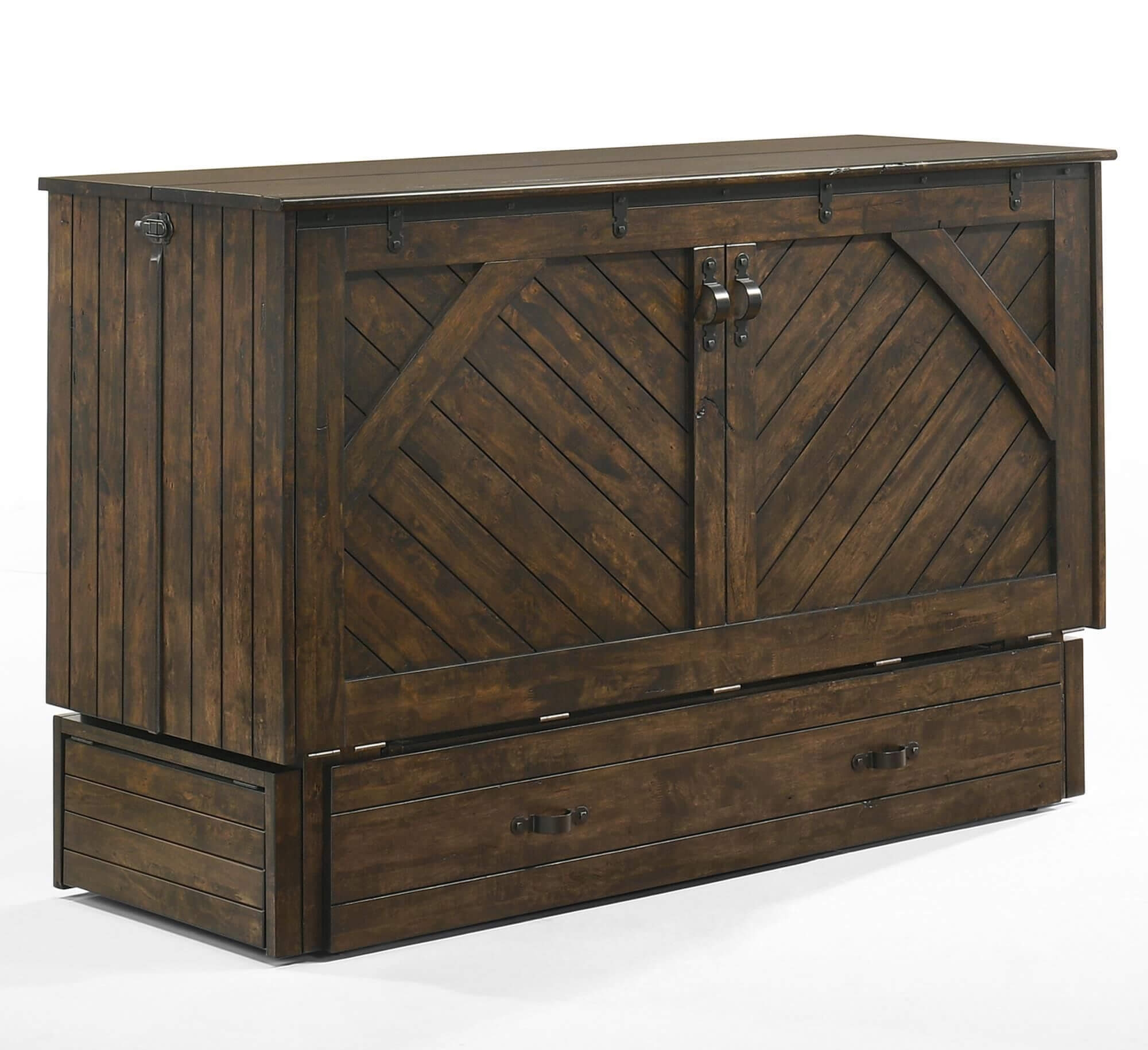 Ranchero Wood Murphy Cabinet Bed w/Mattress