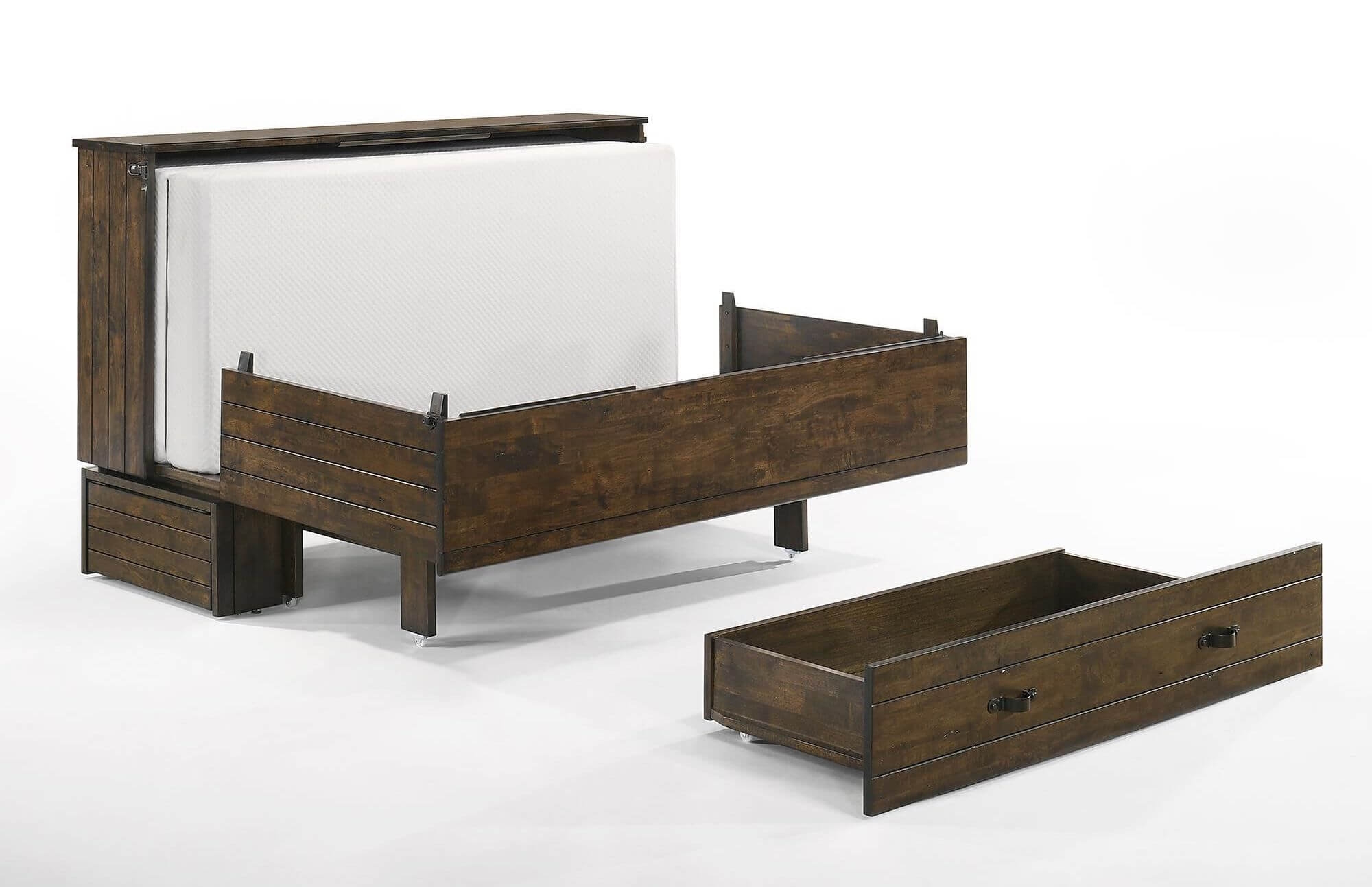 Ranchero Wood Murphy Cabinet Bed w/Mattress