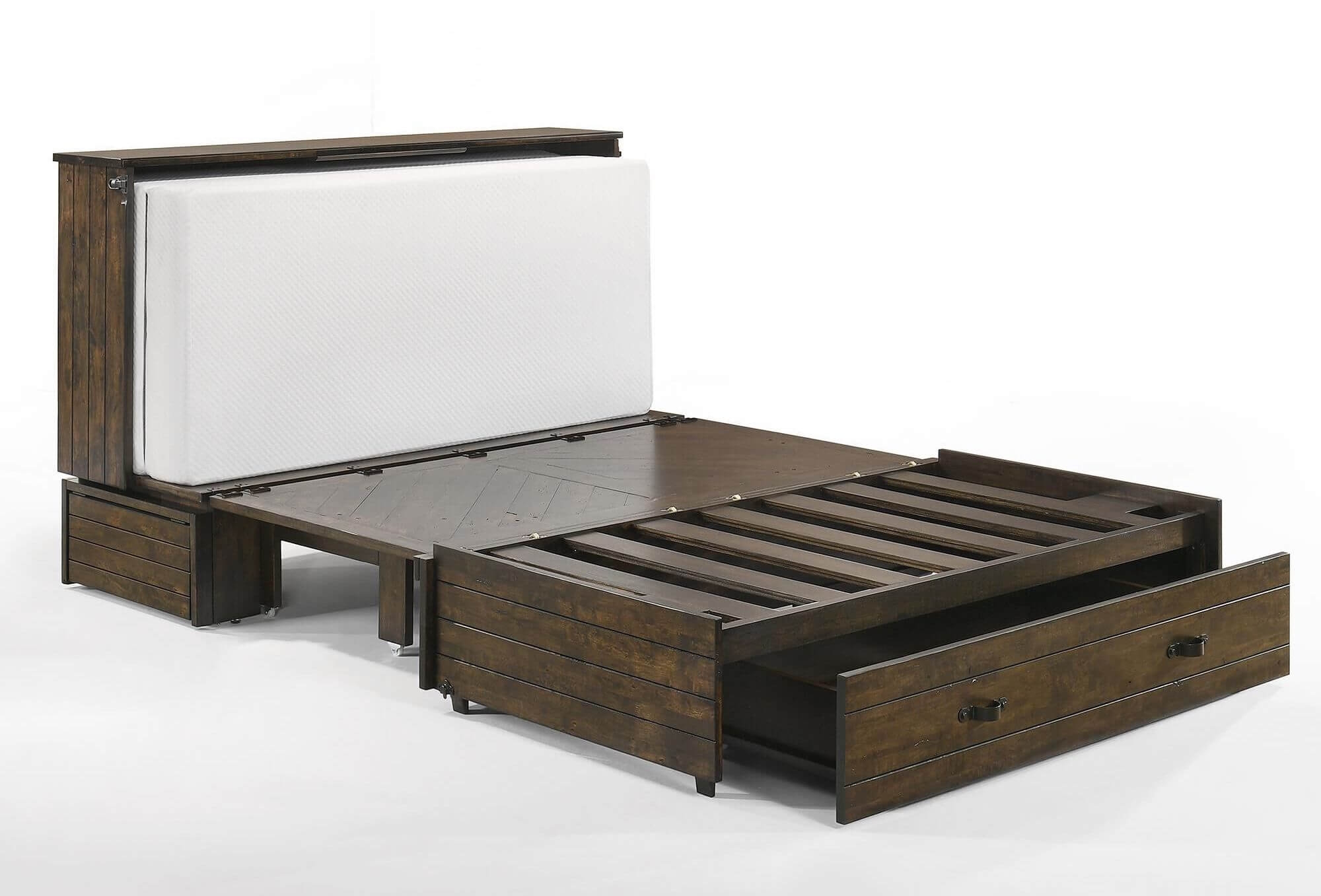 Ranchero Wood Murphy Cabinet Bed w/Mattress