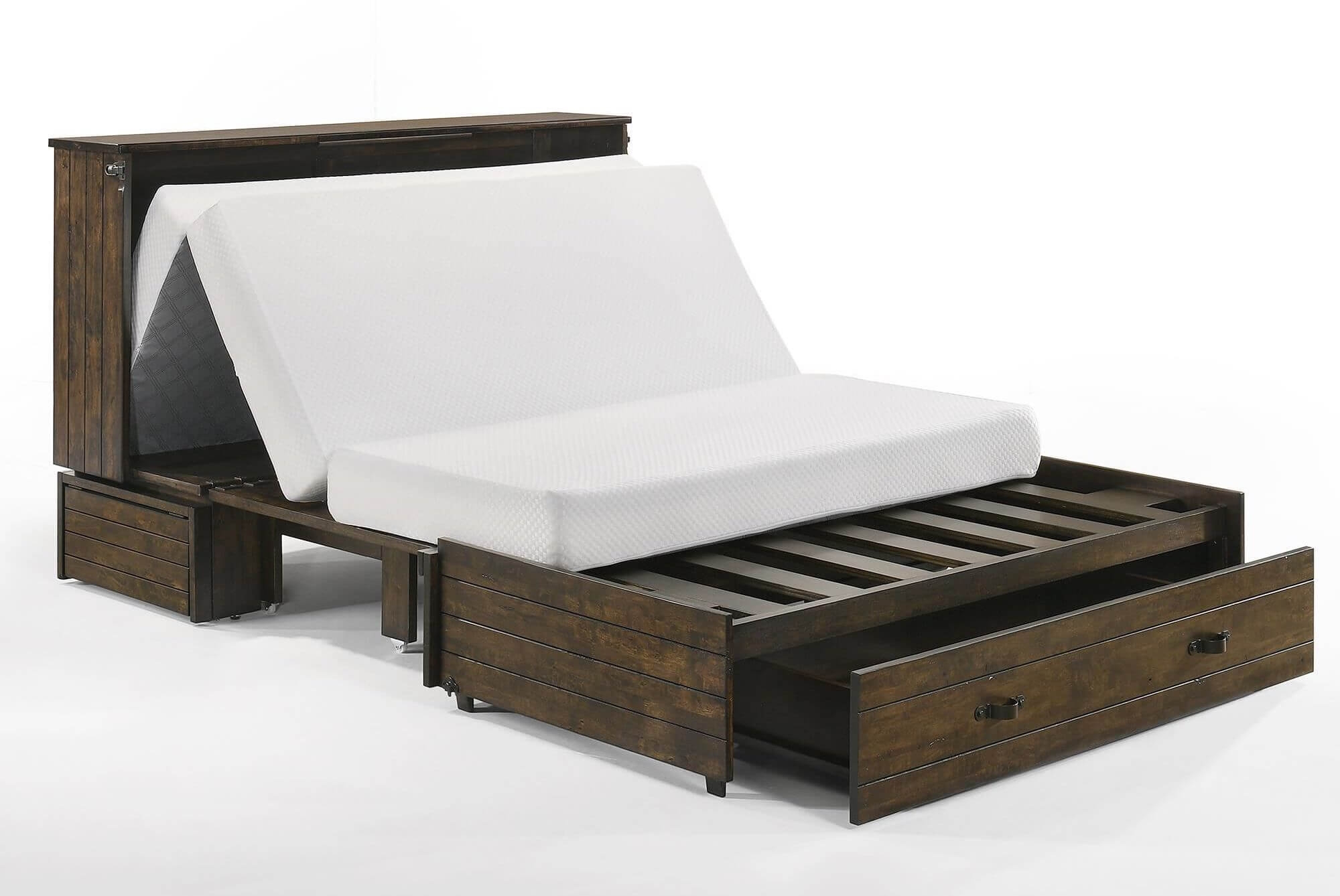 Ranchero Wood Murphy Cabinet Bed w/Mattress