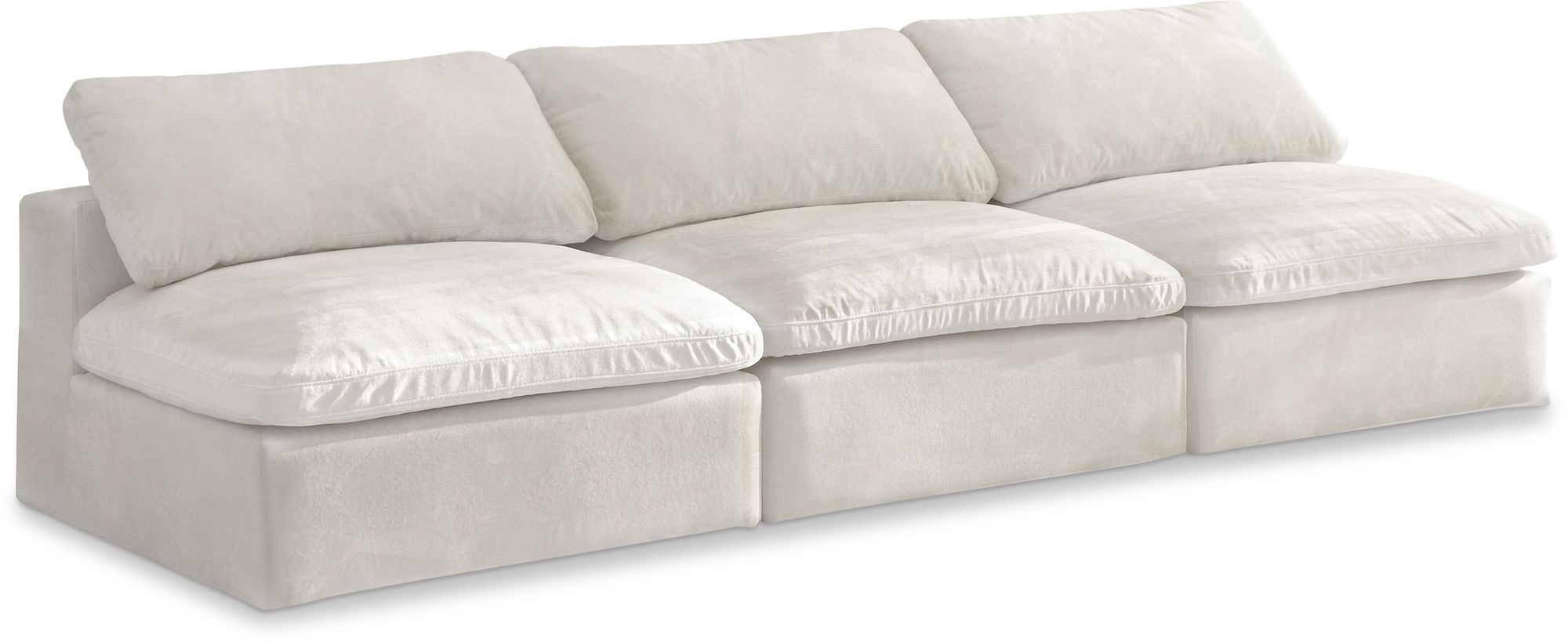 Cozy 117" Armless Velvet Comfort Modular Sofa