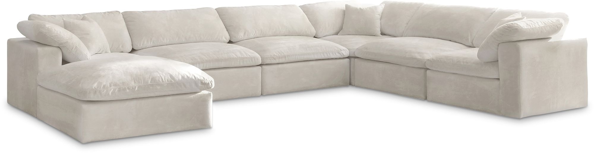 Cozy 158" 7-Piece Velvet Comfort Modular Sectional