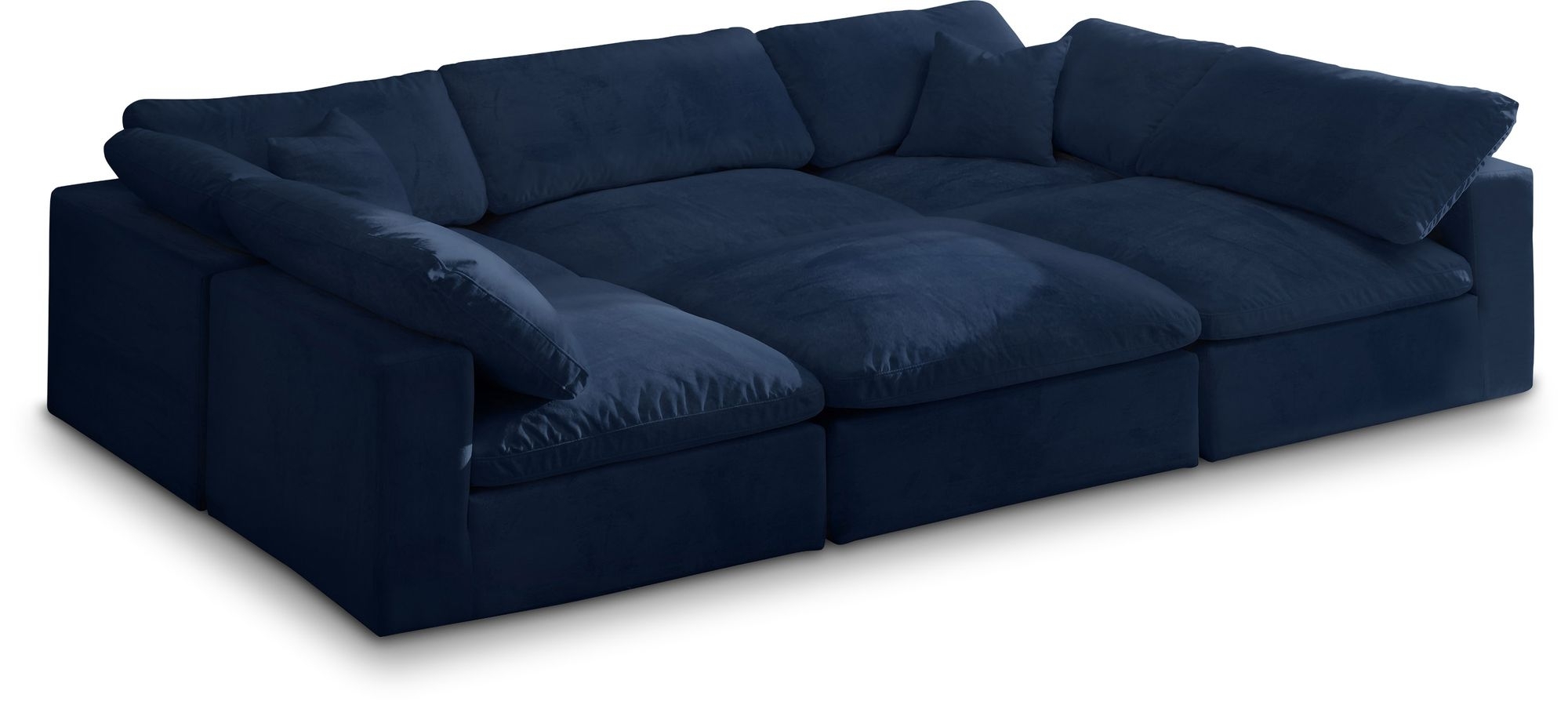 Cozy 119" 6-Piece Velvet Comfort Modular Sectional