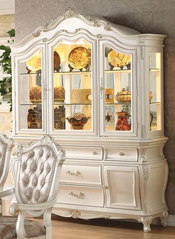 Chantelle PU/Fabric/Wood Dining Set by ACME