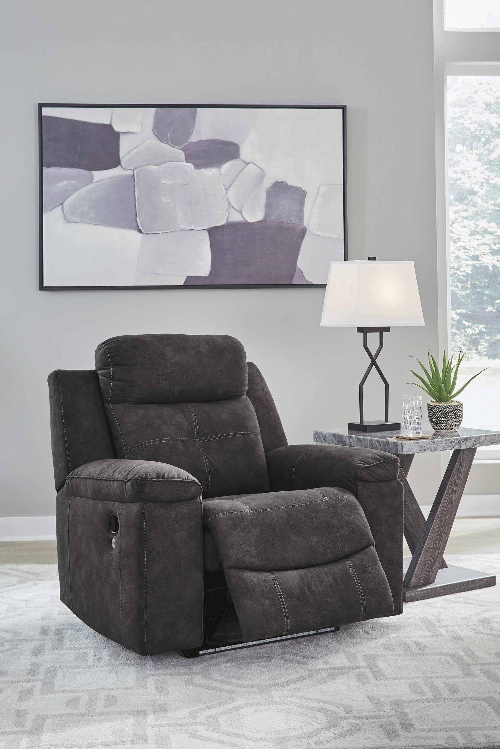 Brysonview Faux Leather Double Reclining Living Room Set with Console