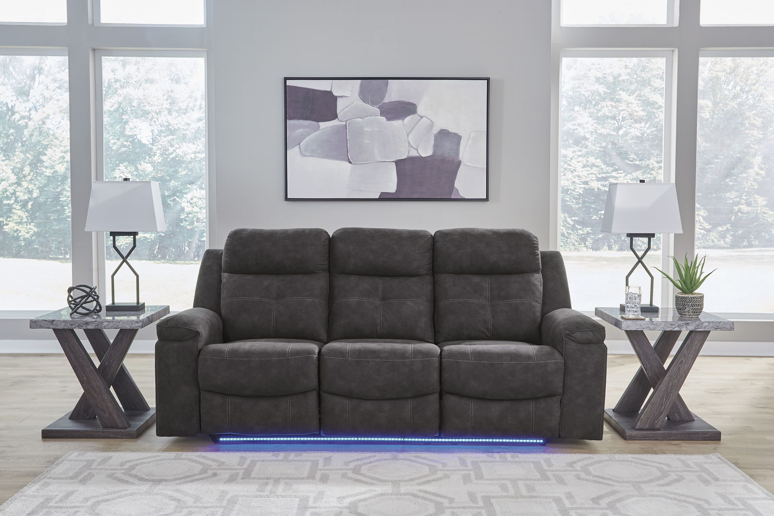 Brysonview Faux Leather Double Reclining Living Room Set with Console