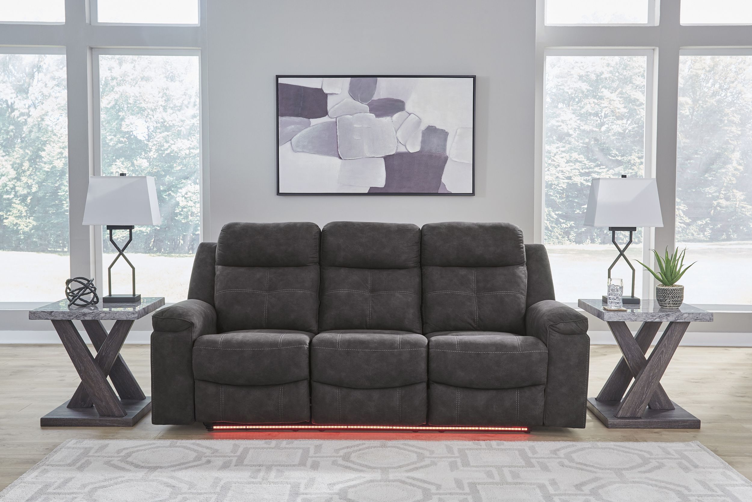 Brysonview Faux Leather Double Reclining Living Room Set with Console