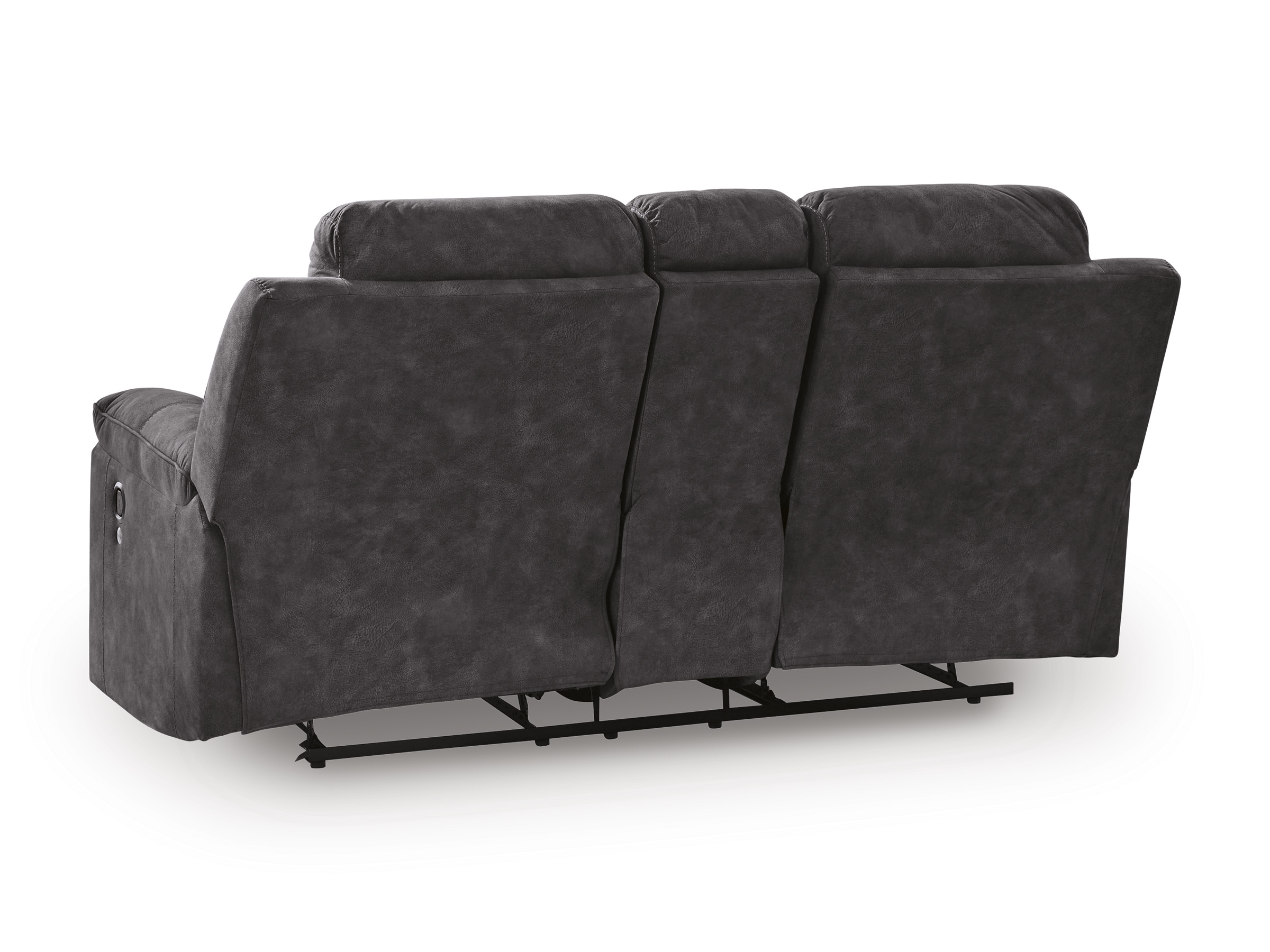 Brysonview Double Reclining Loveseat | Charcoal with Console