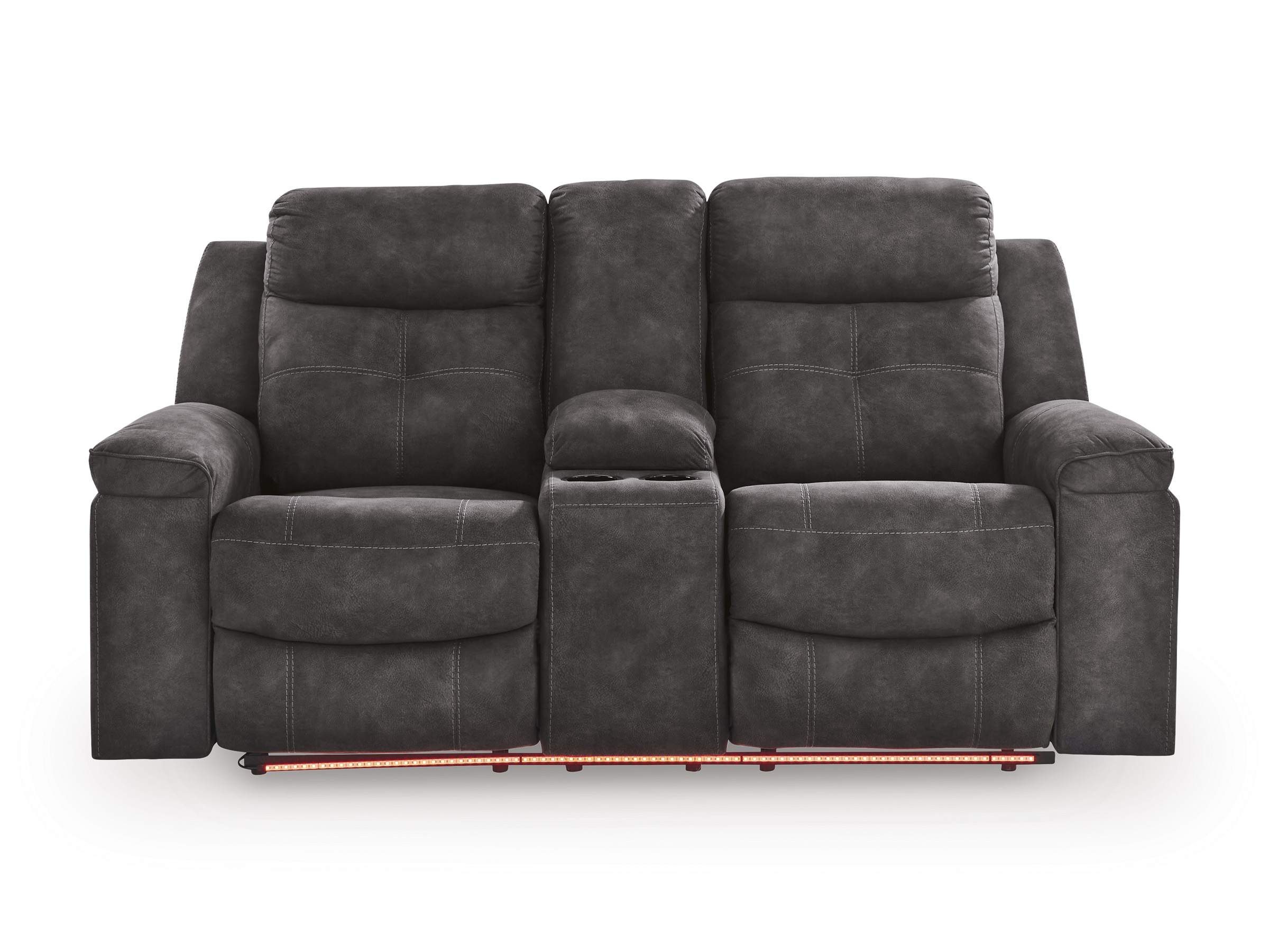 Brysonview Double Reclining Loveseat | Charcoal with Console