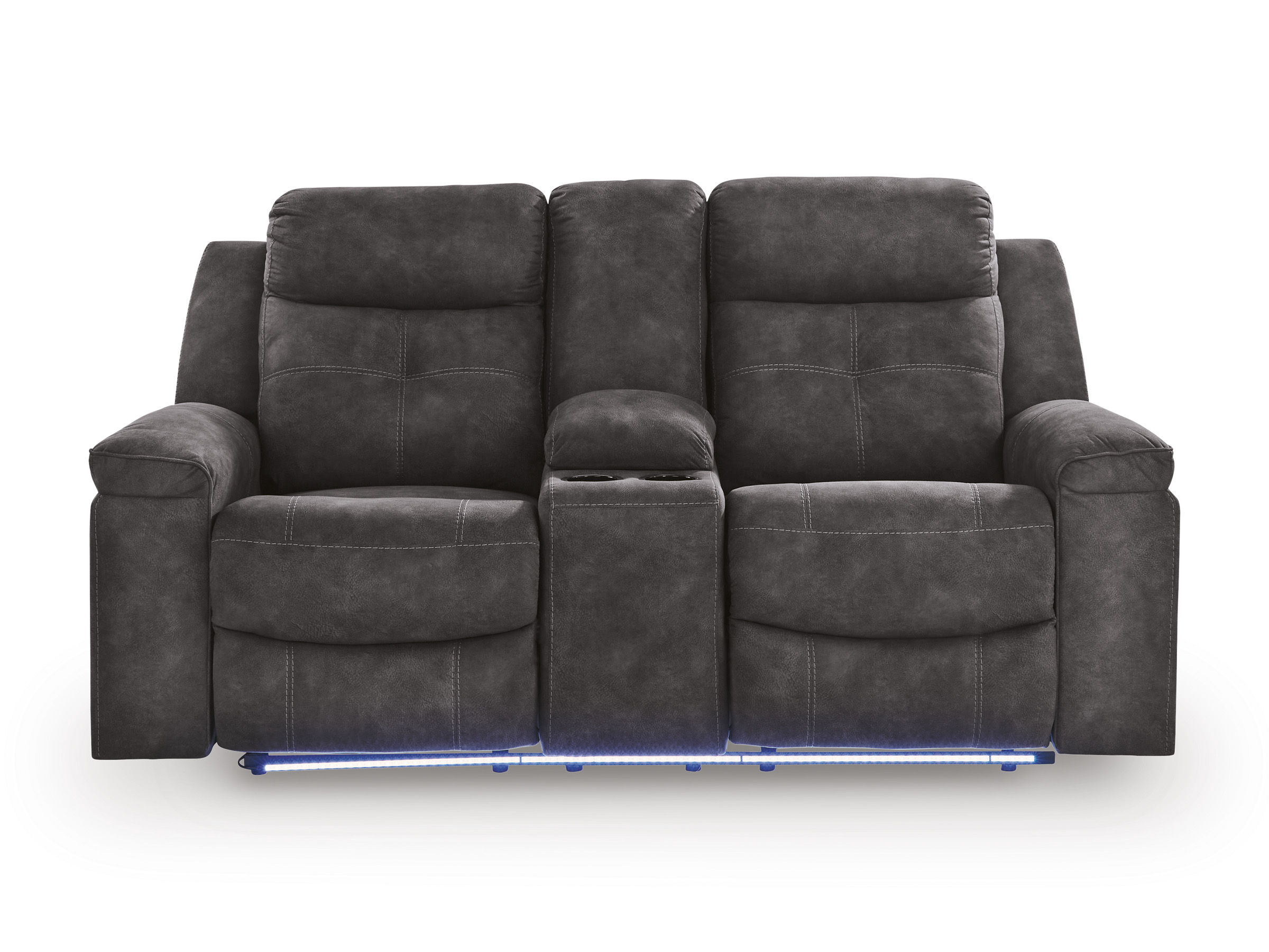 Brysonview Double Reclining Loveseat | Charcoal with Console
