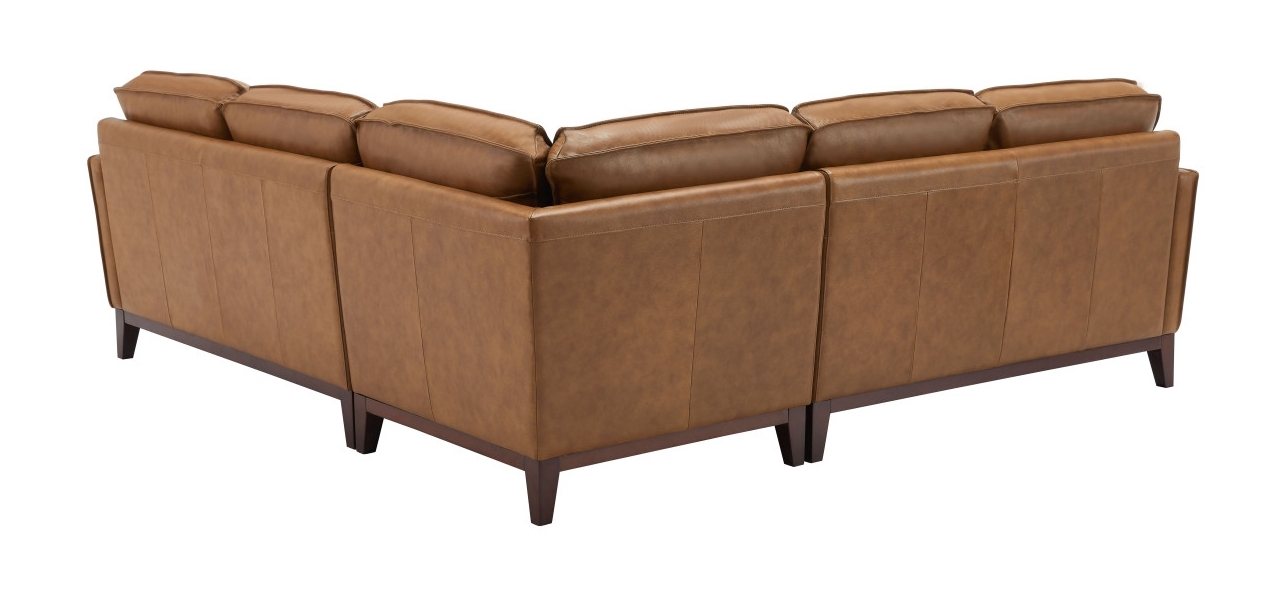 Harper Leather/Split L-Shape Corner Sectional Sofa