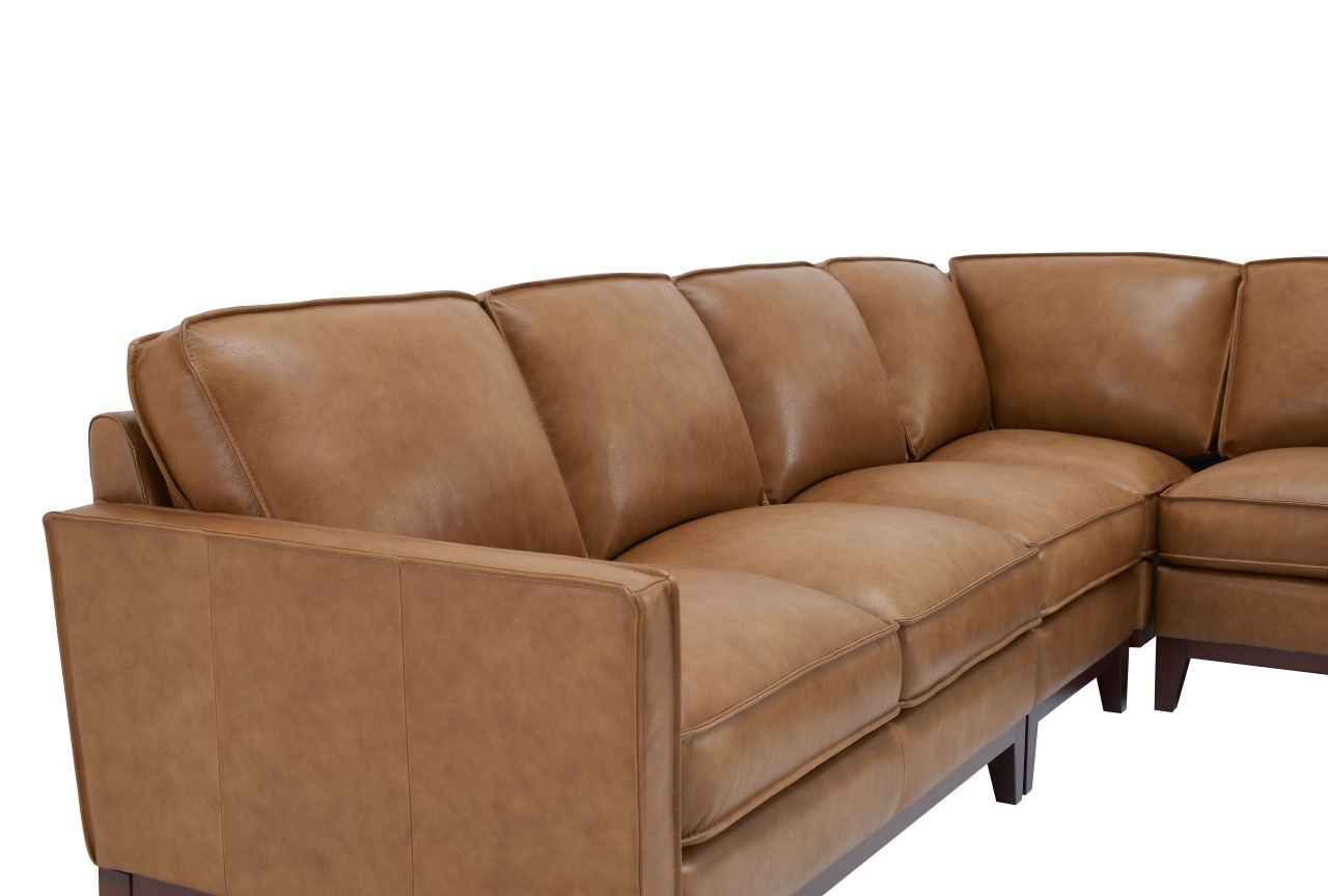 Harper Leather/Split L-Shape Corner Sectional Sofa