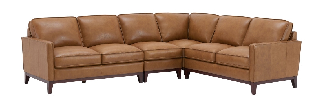 Harper Leather/Split L-Shape Corner Sectional Sofa