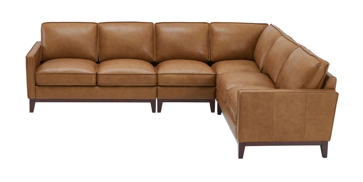 Harper Leather/Split L-Shape Corner Sectional Sofa
