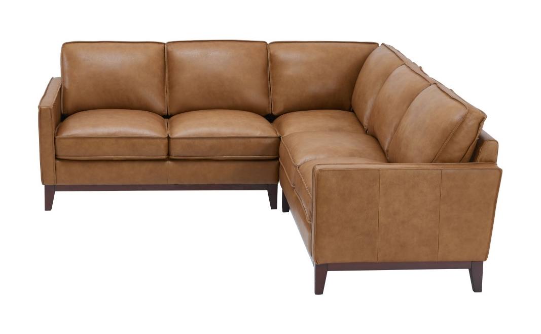 Harper Leather/Split L-Shape Corner Sectional Sofa