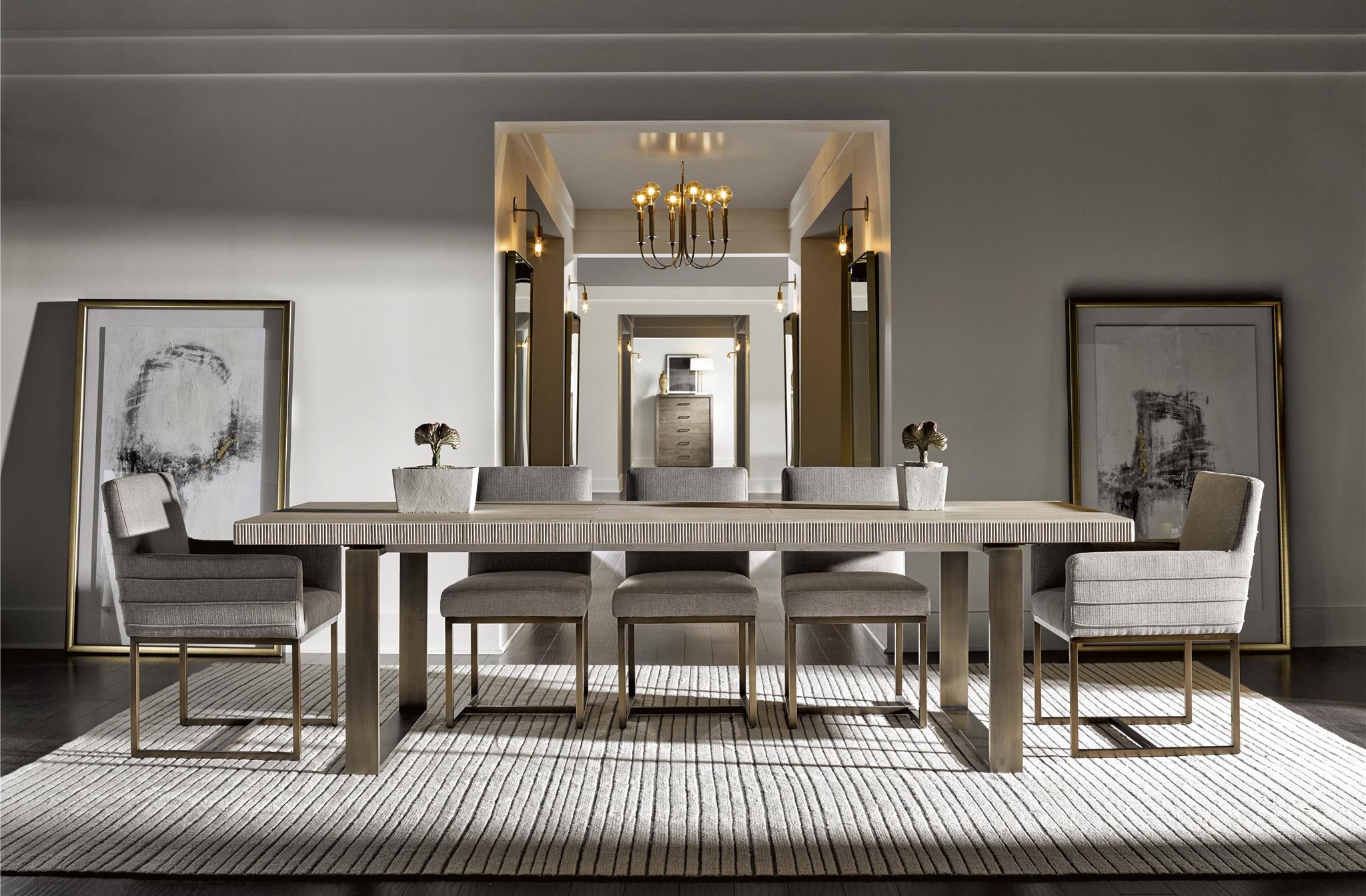 Robards Wood/Metal Rectangular Dining Table