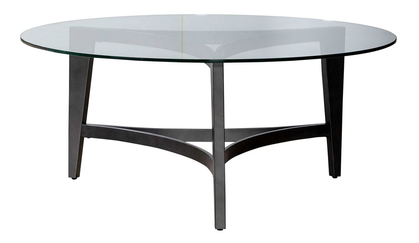 Capri Round Glass/Metal Cocktail Table