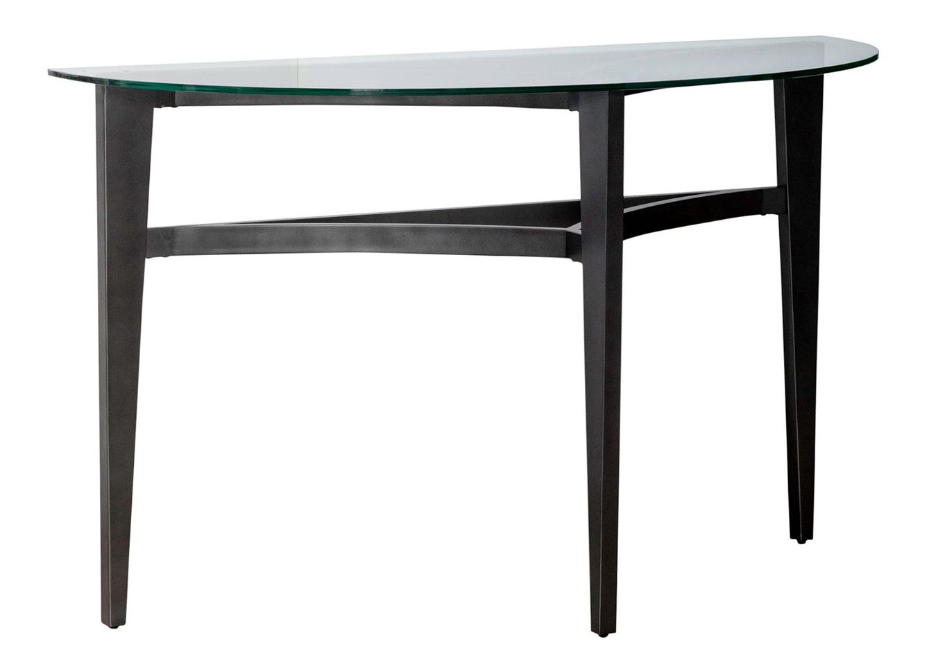 Capri Demilune Glass/Metal Sofa Table