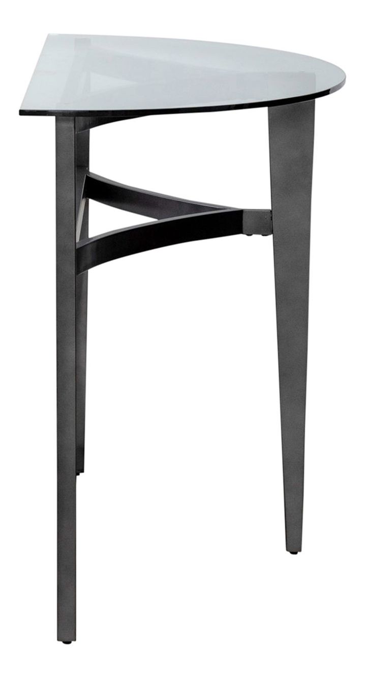 Capri Demilune Glass/Metal Sofa Table