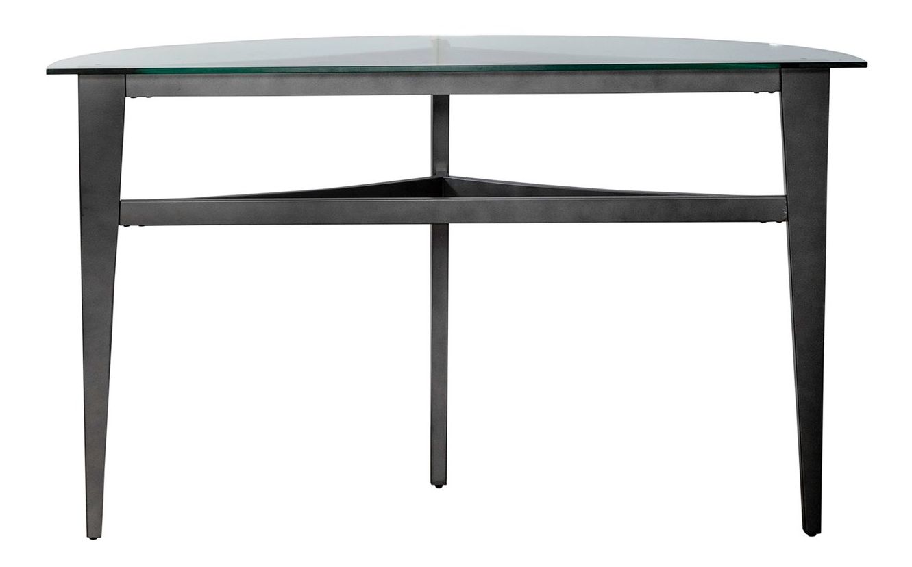 Capri Demilune Glass/Metal Sofa Table