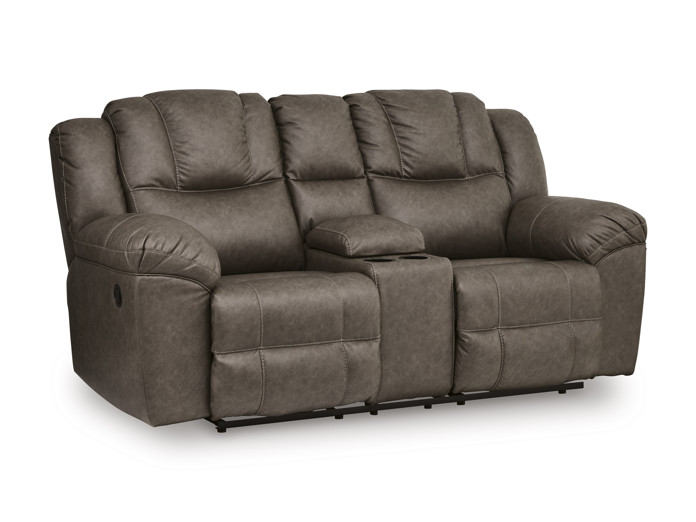 Lowilla Faux Leather Double Reclining Living Room Set with Console