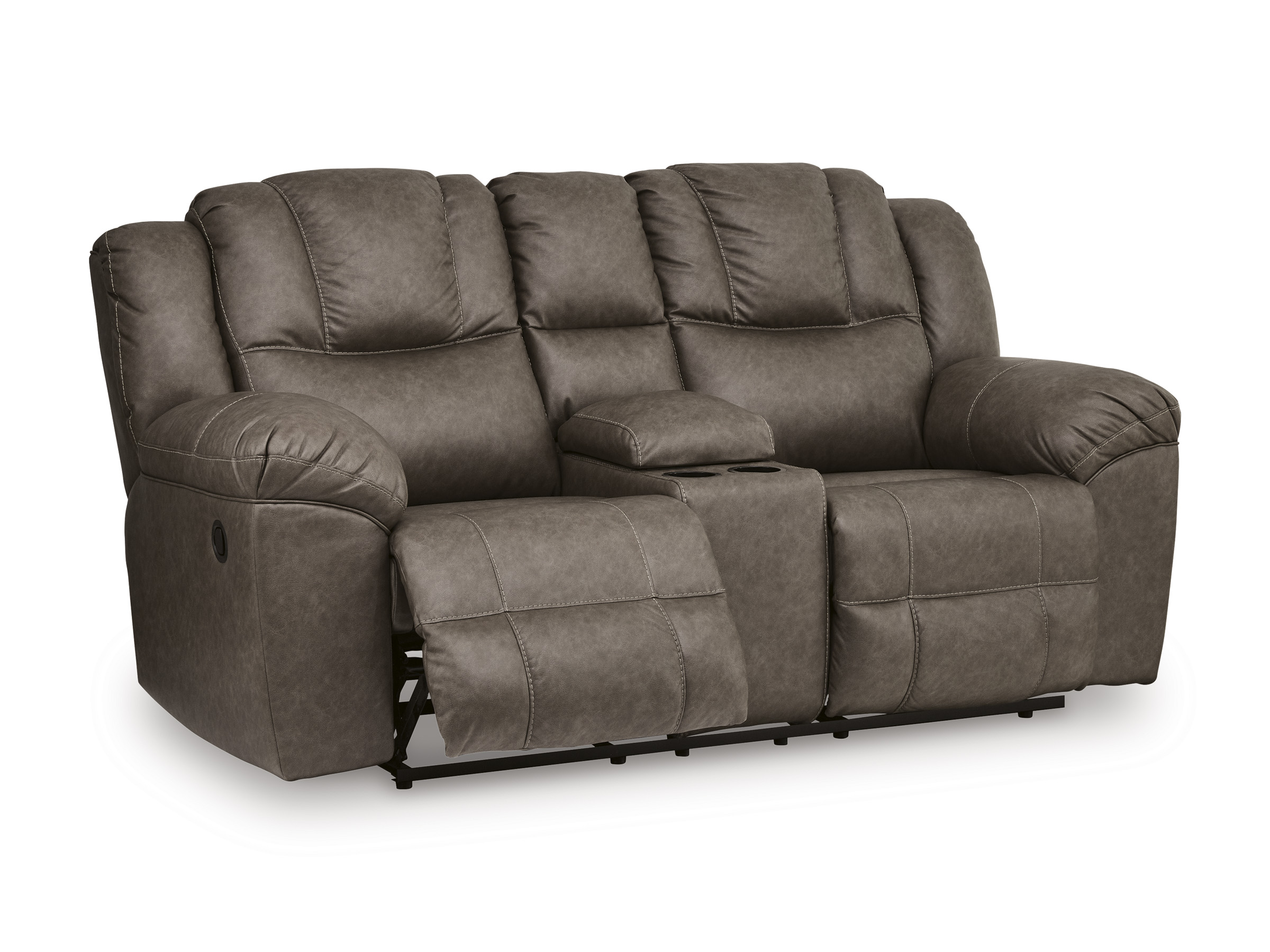 Lowilla Faux Leather Double Reclining Living Room Set with Console