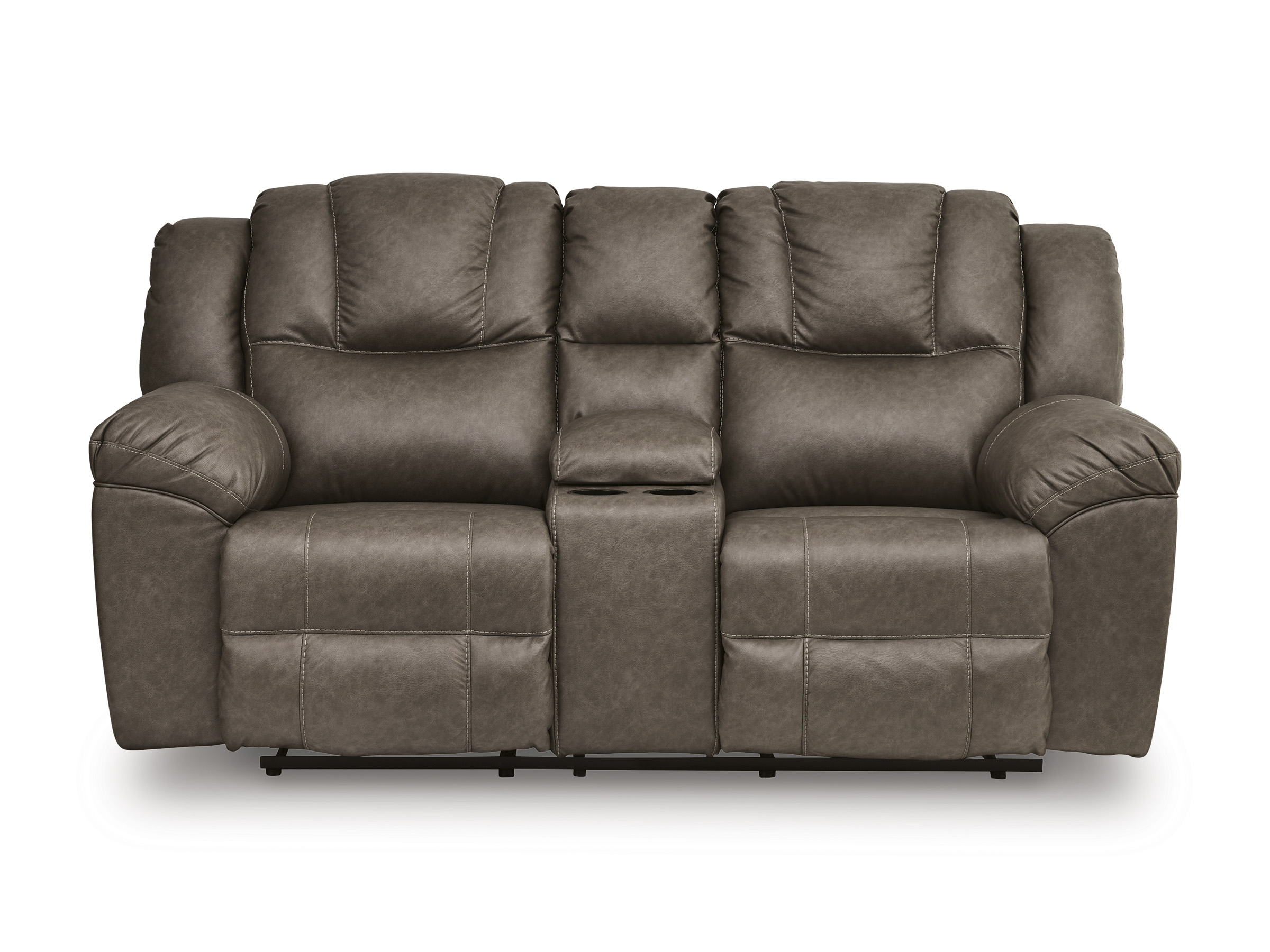 Lowilla Double Reclining Loveseat | Driftwood with Console