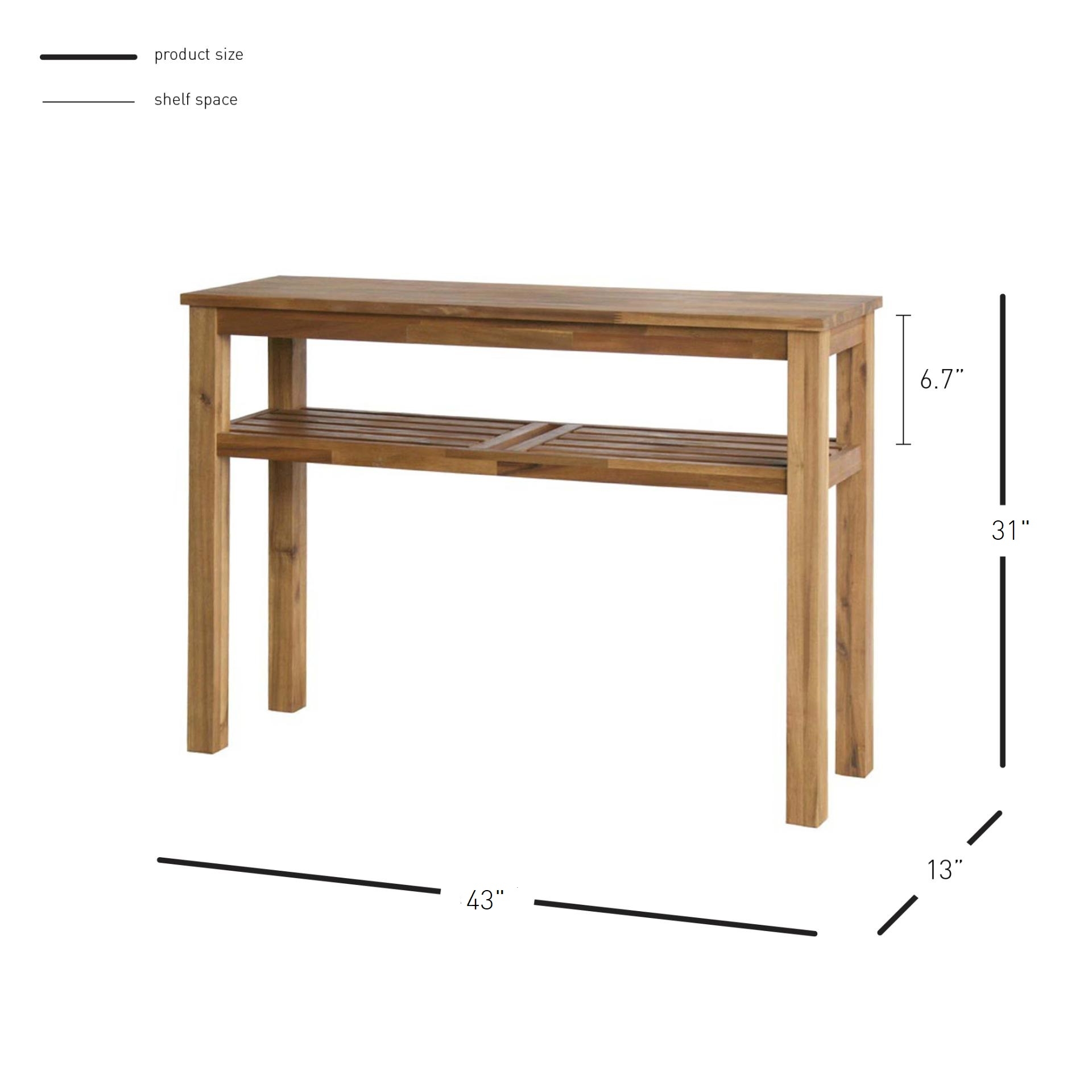 Tiburon 43-inch Solid Acacia Wood Console Table