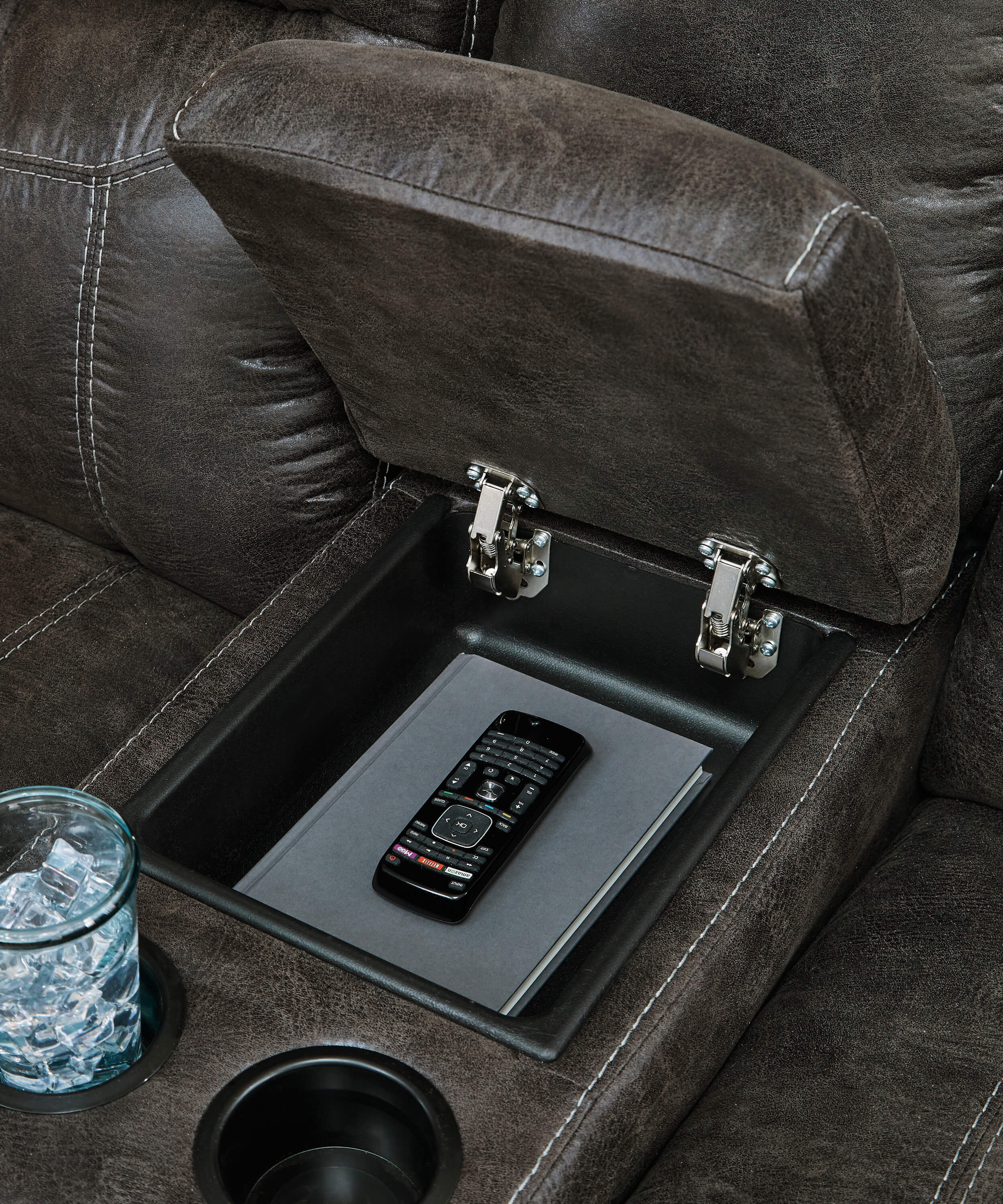 Grearview Faux Leather Power Reclining Loveseat w/Console