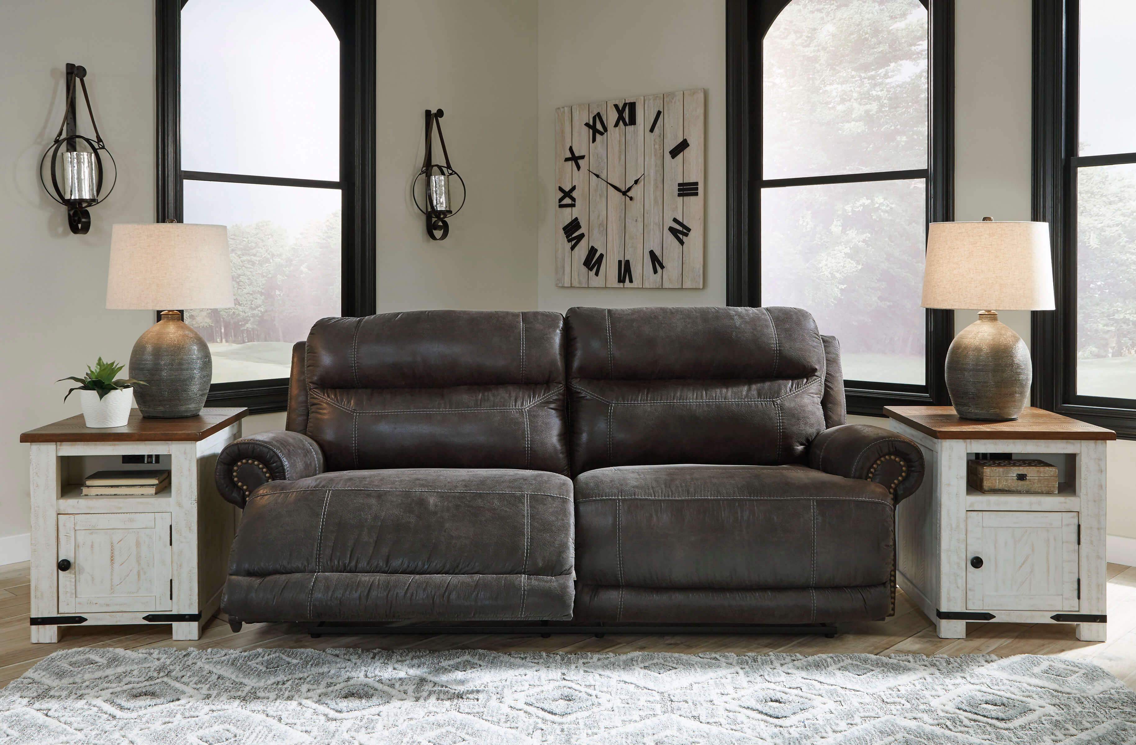Grearview Faux Leather Power Reclining Living Room Set