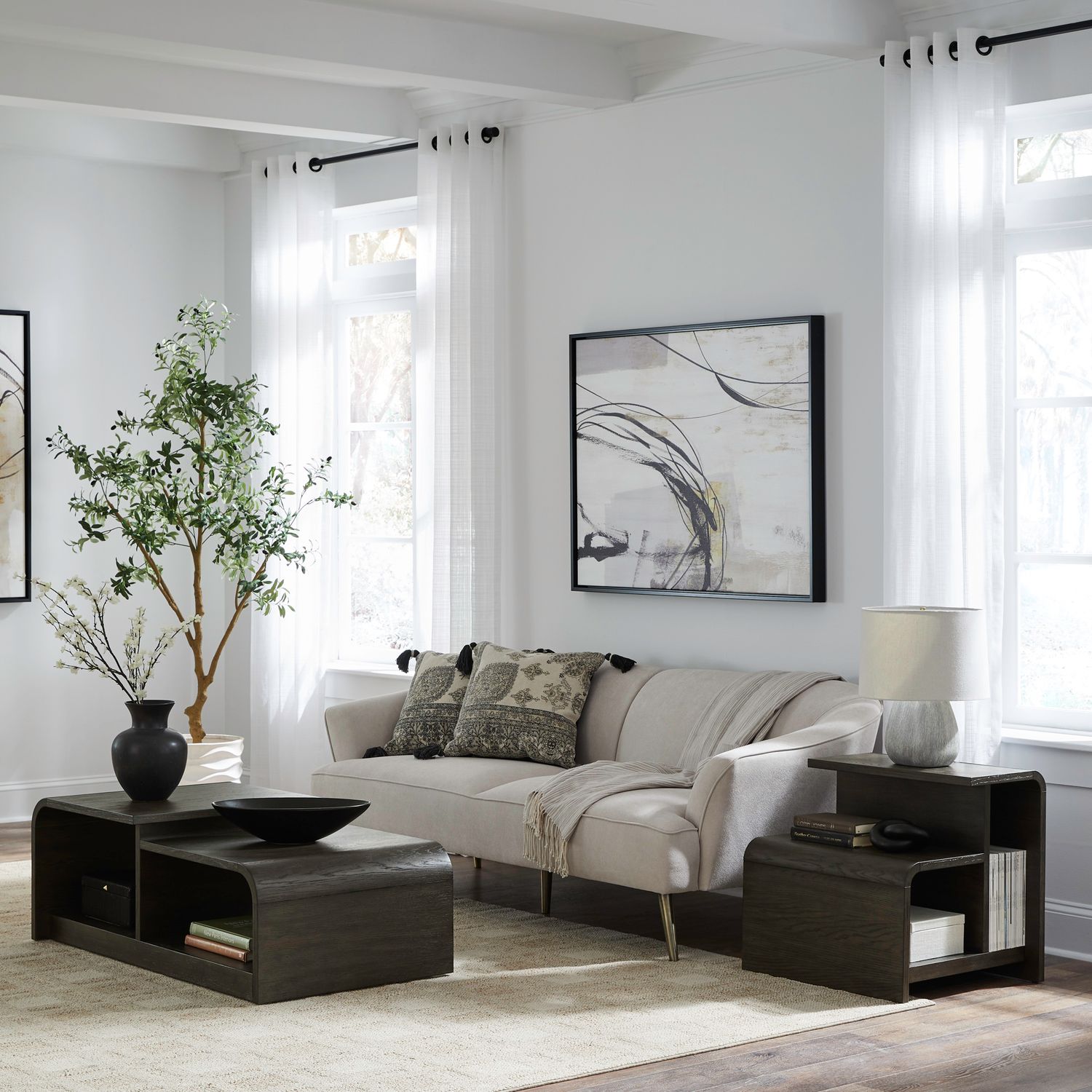 Perspectives Rectangular Wood End Table
