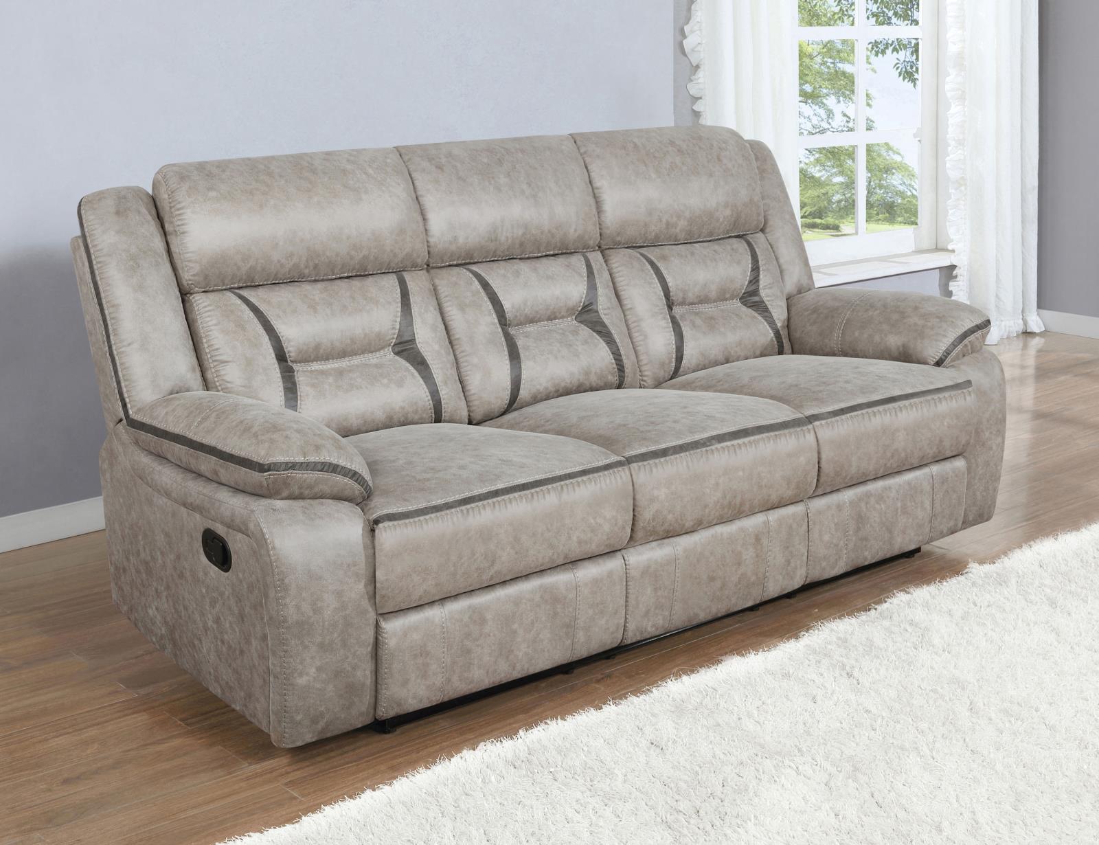 Greer Leatherette Tufted Back Motion Sofa