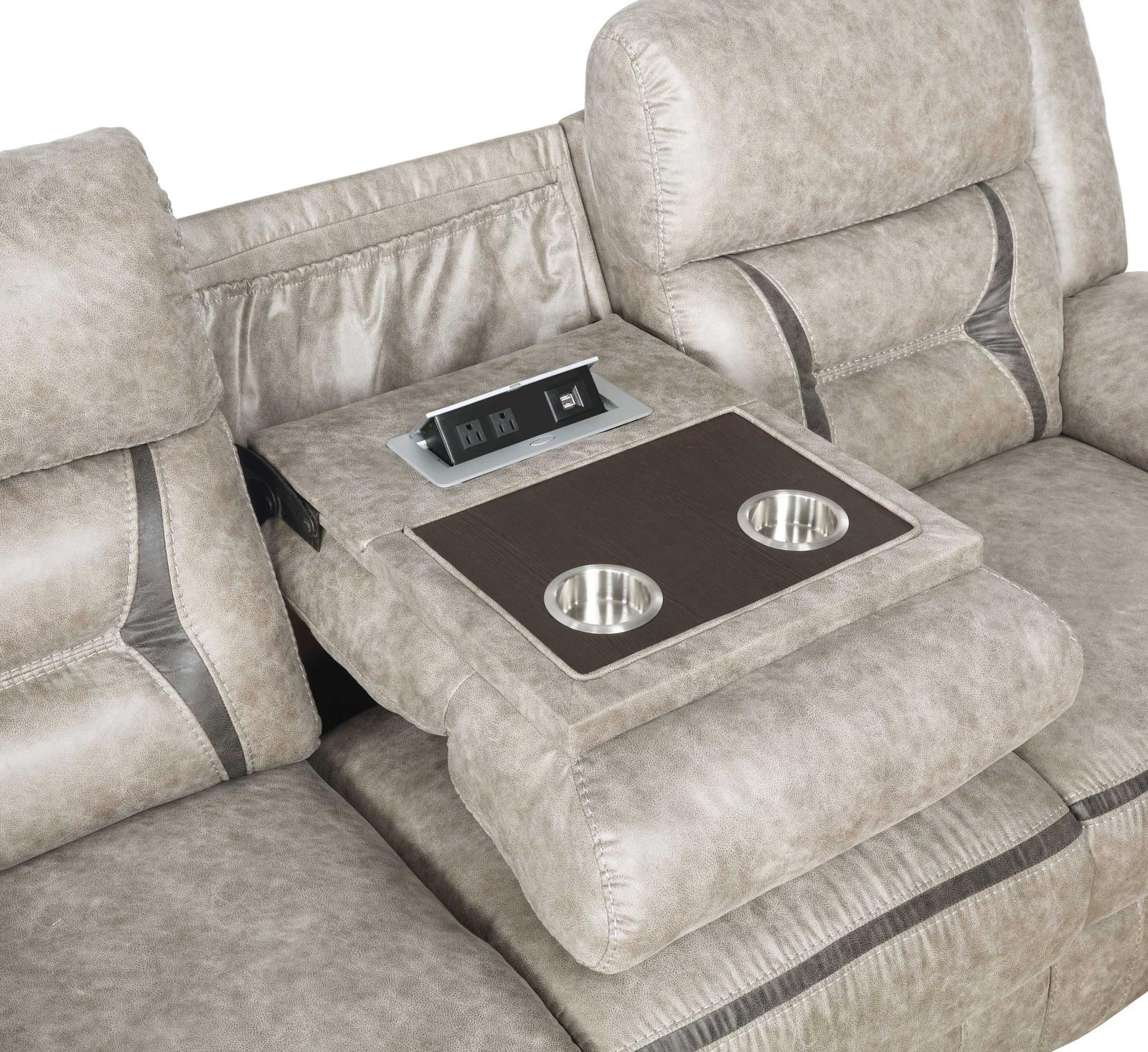 Greer Leatherette Tufted Back Motion Sofa