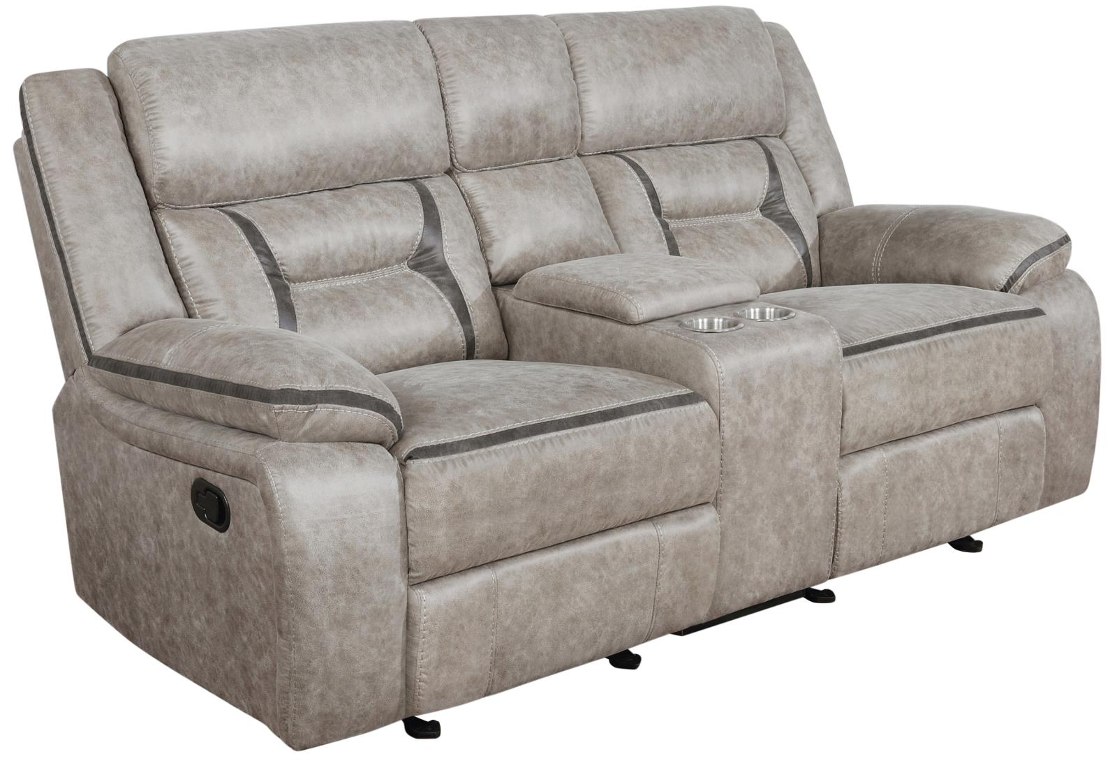 Greer Leatherette Tufted Back Glider Loveseat