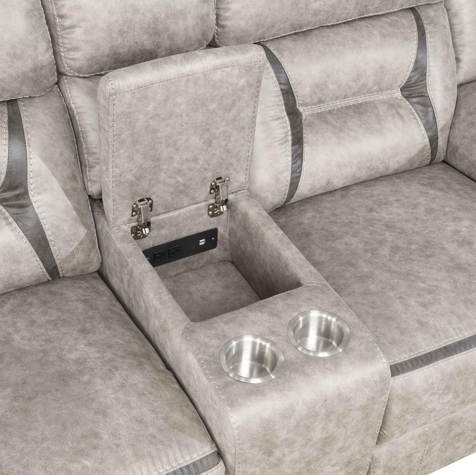 Greer Leatherette Tufted Back Glider Loveseat