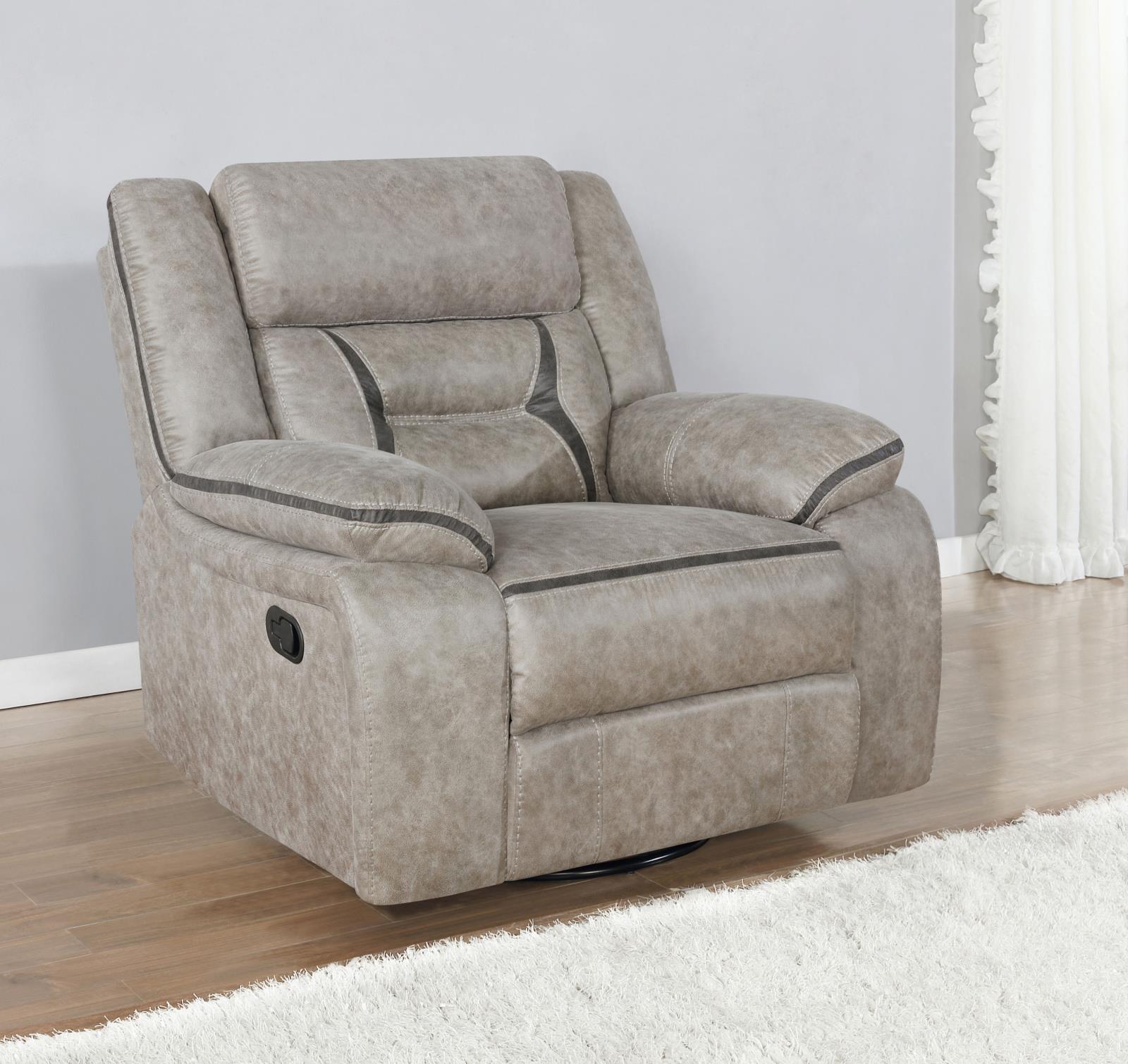 Greer Leatherette Tufted Back Glider Recliner