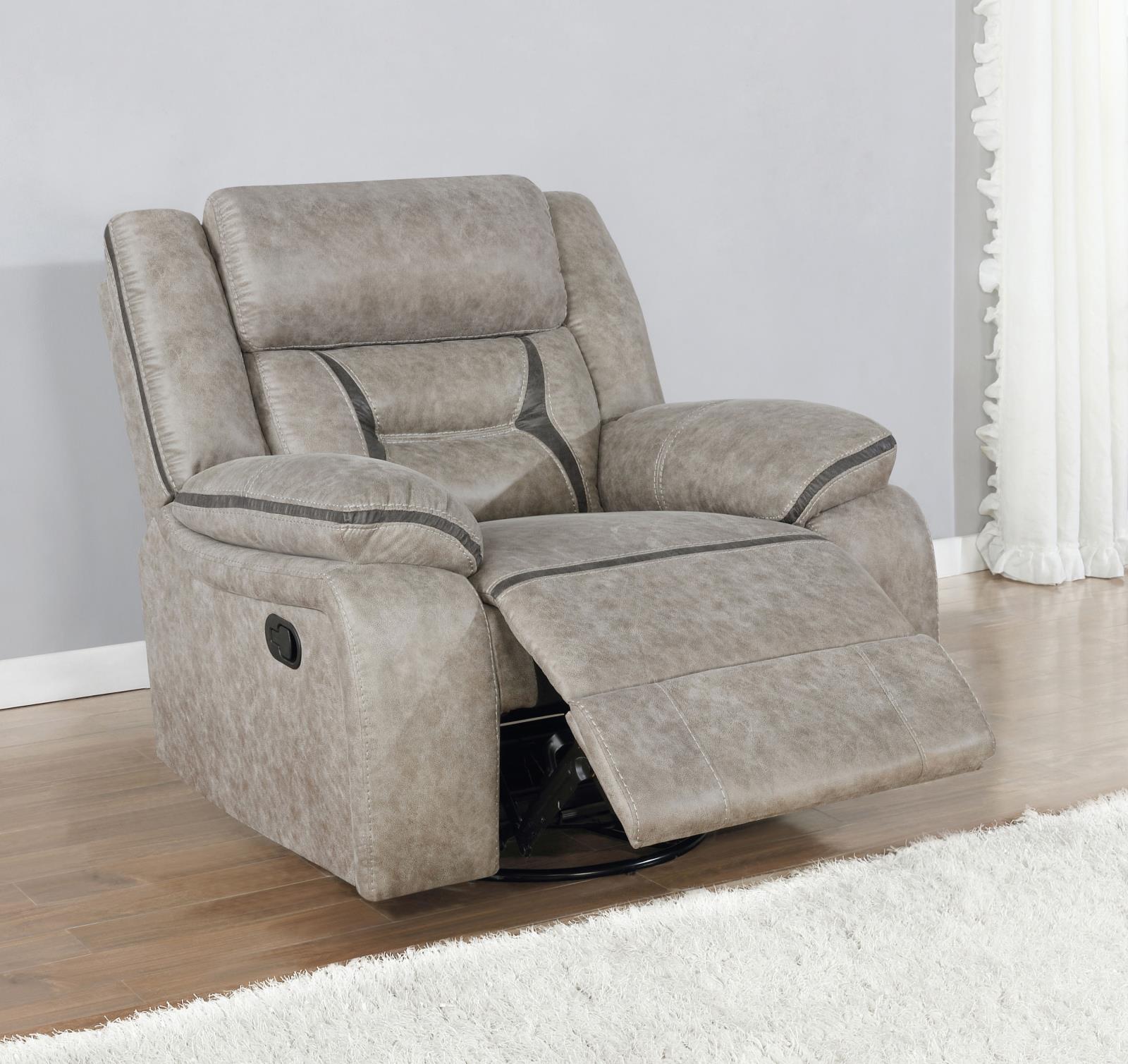 Greer Leatherette Tufted Back Glider Recliner
