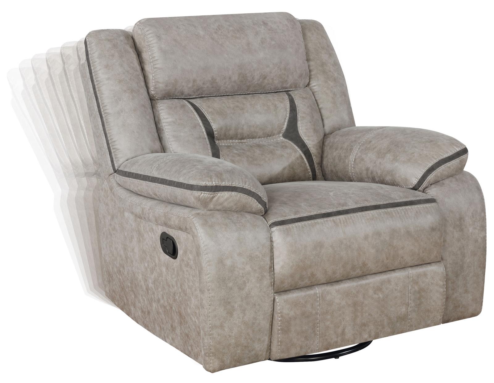 Greer Leatherette Tufted Back Glider Recliner