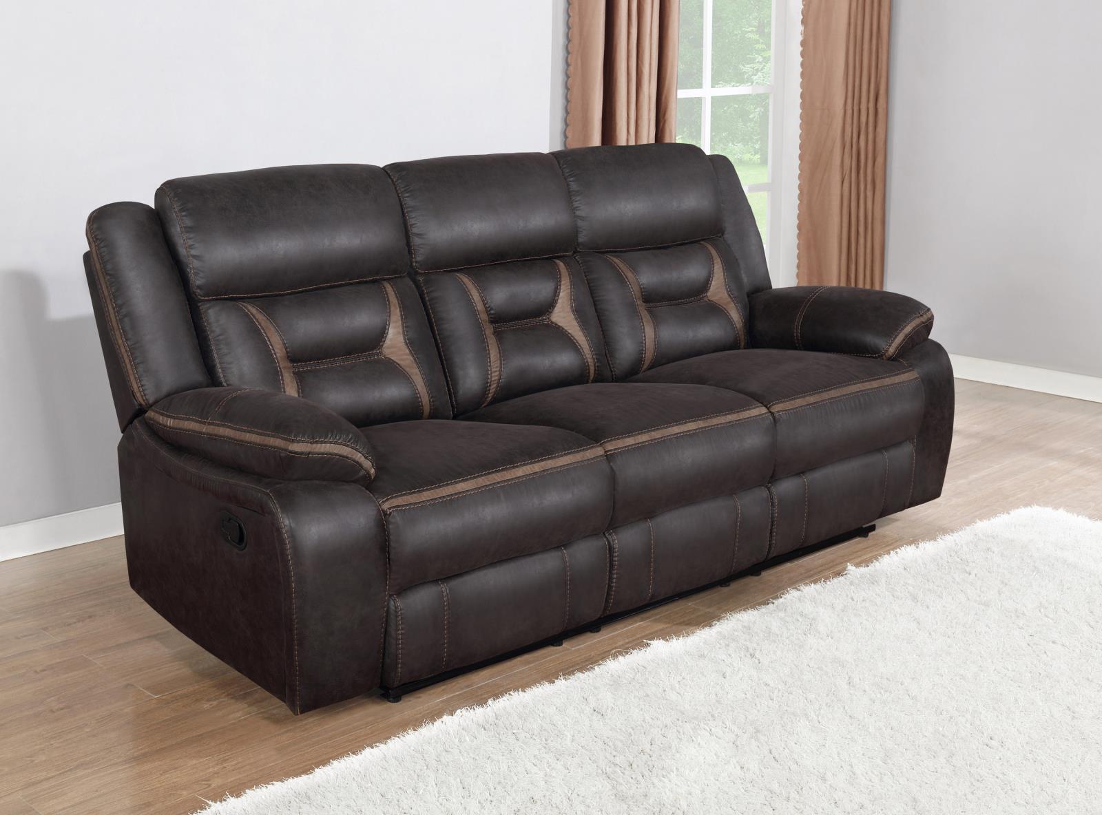 Greer Leatherette Tufted Back Motion Sofa