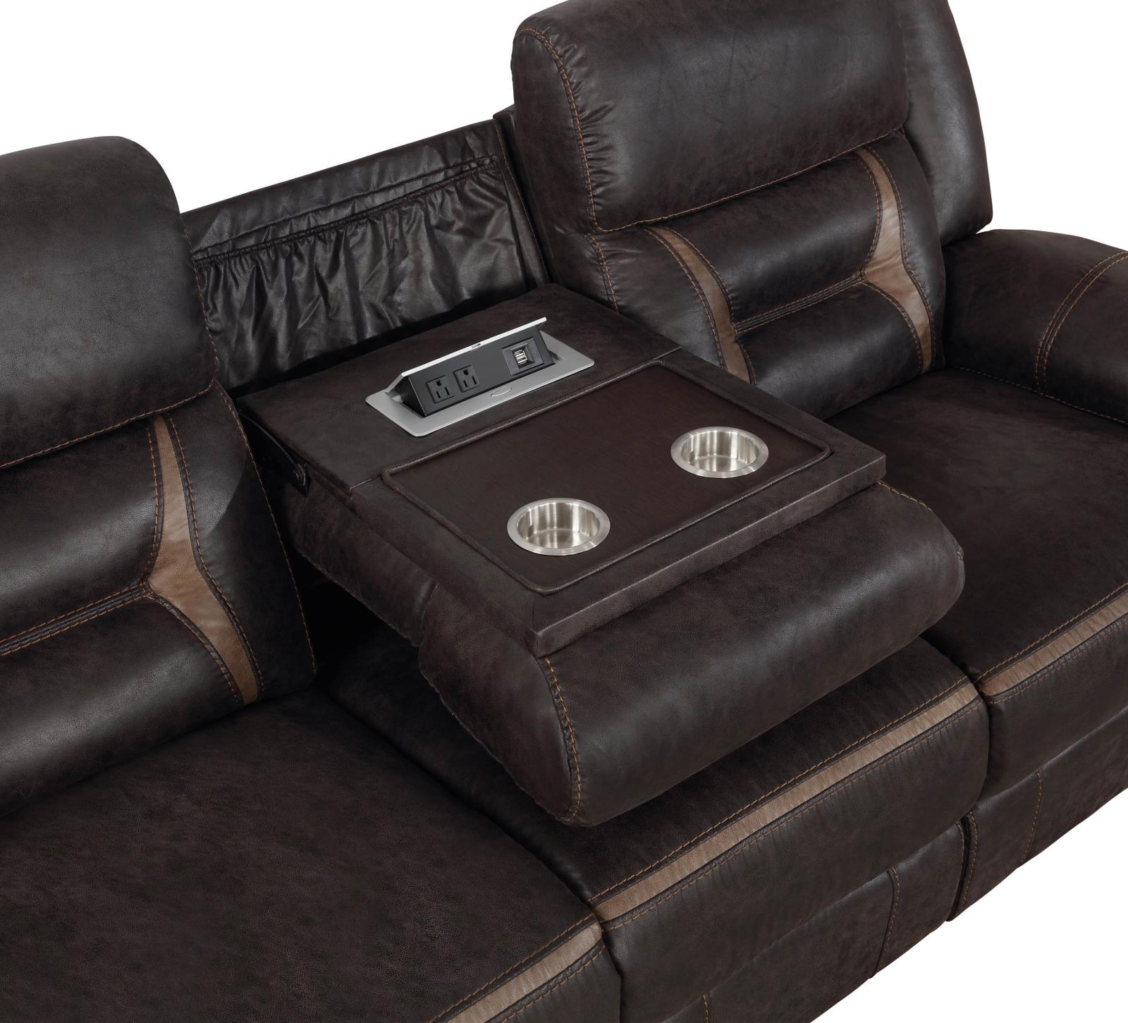 Greer Leatherette Tufted Back Motion Sofa