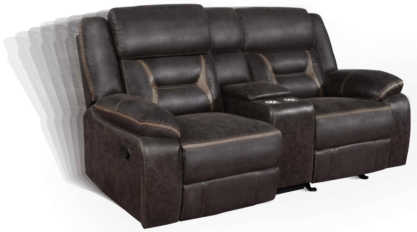 Greer Leatherette Tufted Back Glider Loveseat