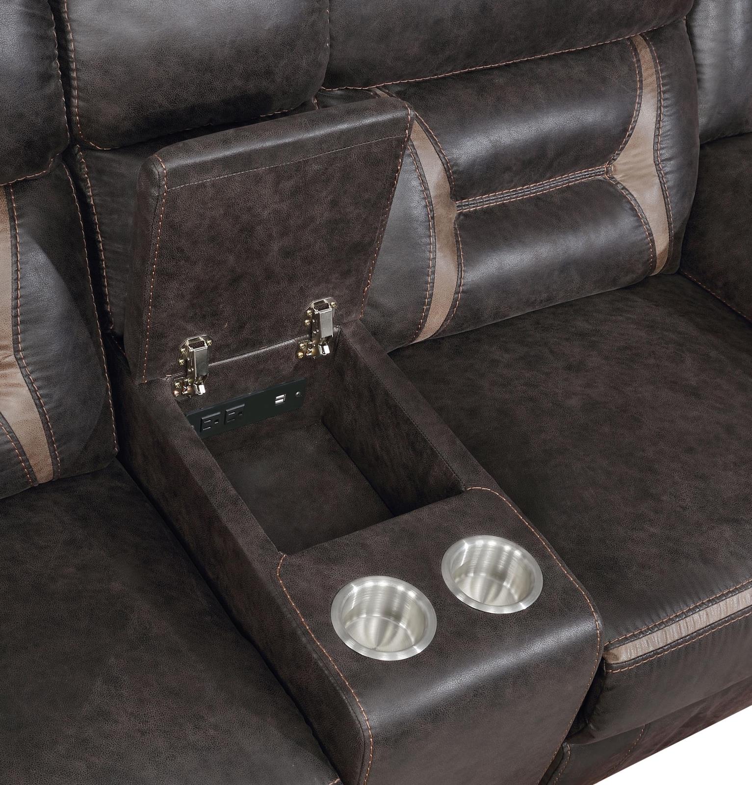 Greer Leatherette Tufted Back Glider Loveseat