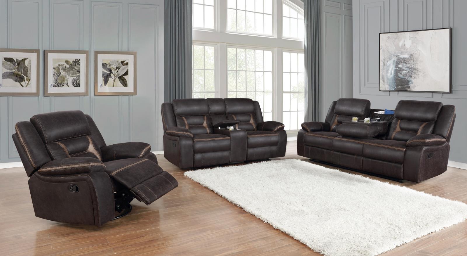 Greer Leatherette Tufted Back Glider Loveseat