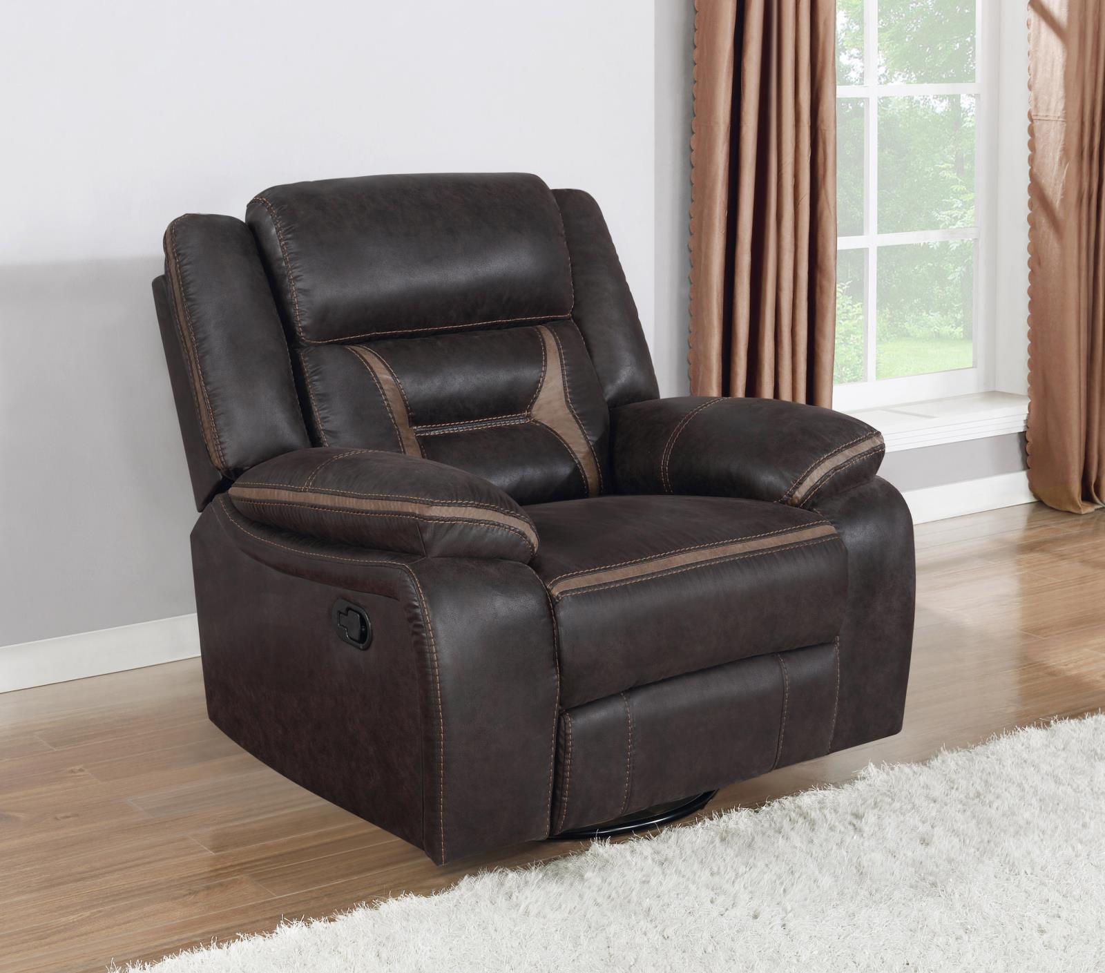 Greer Leatherette Tufted Back Glider Recliner