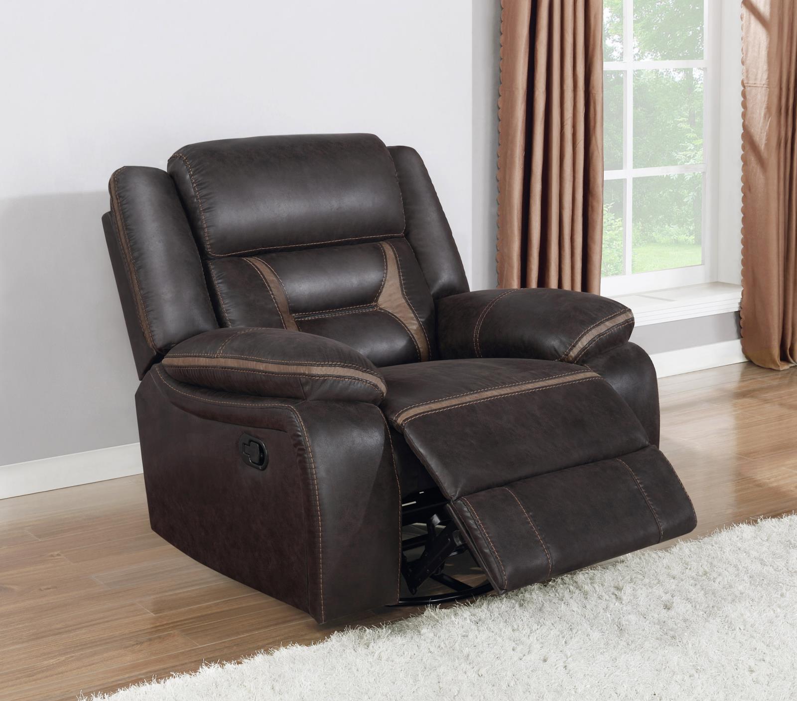 Greer Leatherette Tufted Back Glider Recliner